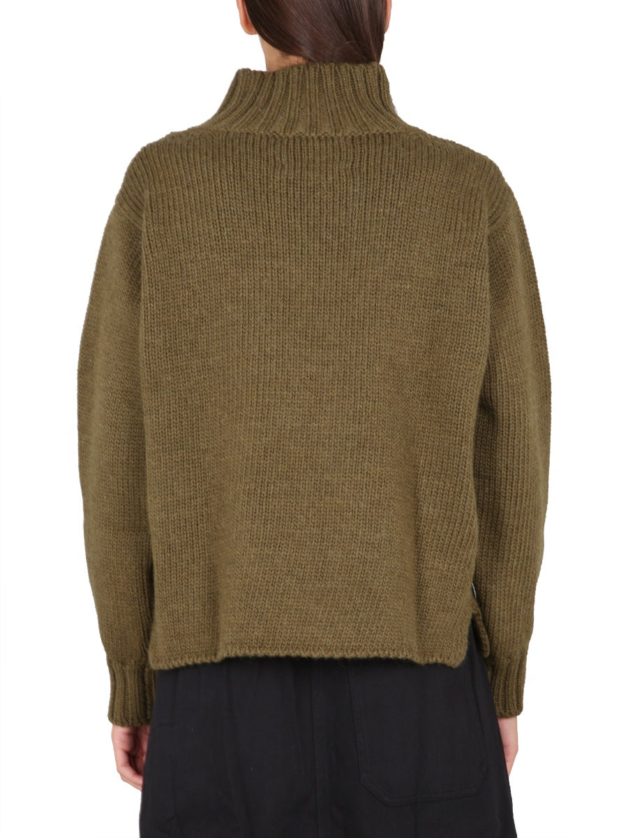 Turtleneck Sweater with Ribbed Collar