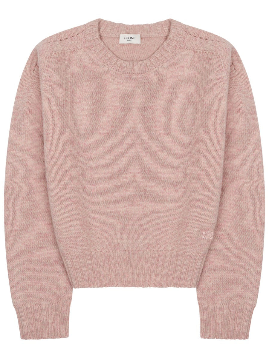 Round Neck Slightly Cropped Wool Sweater