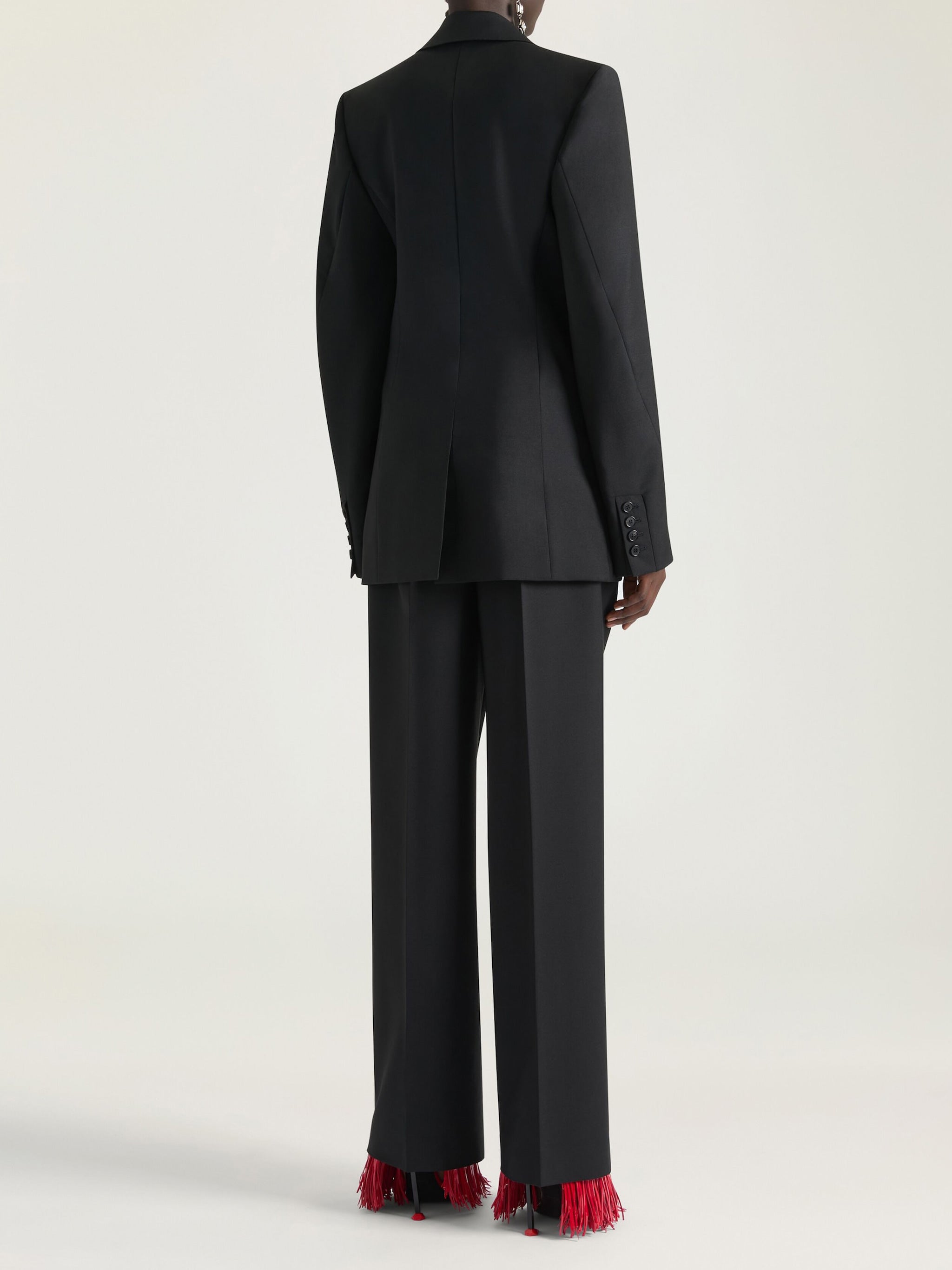 Tailored Double-Breasted Sharp Lapel Wool Jacket
