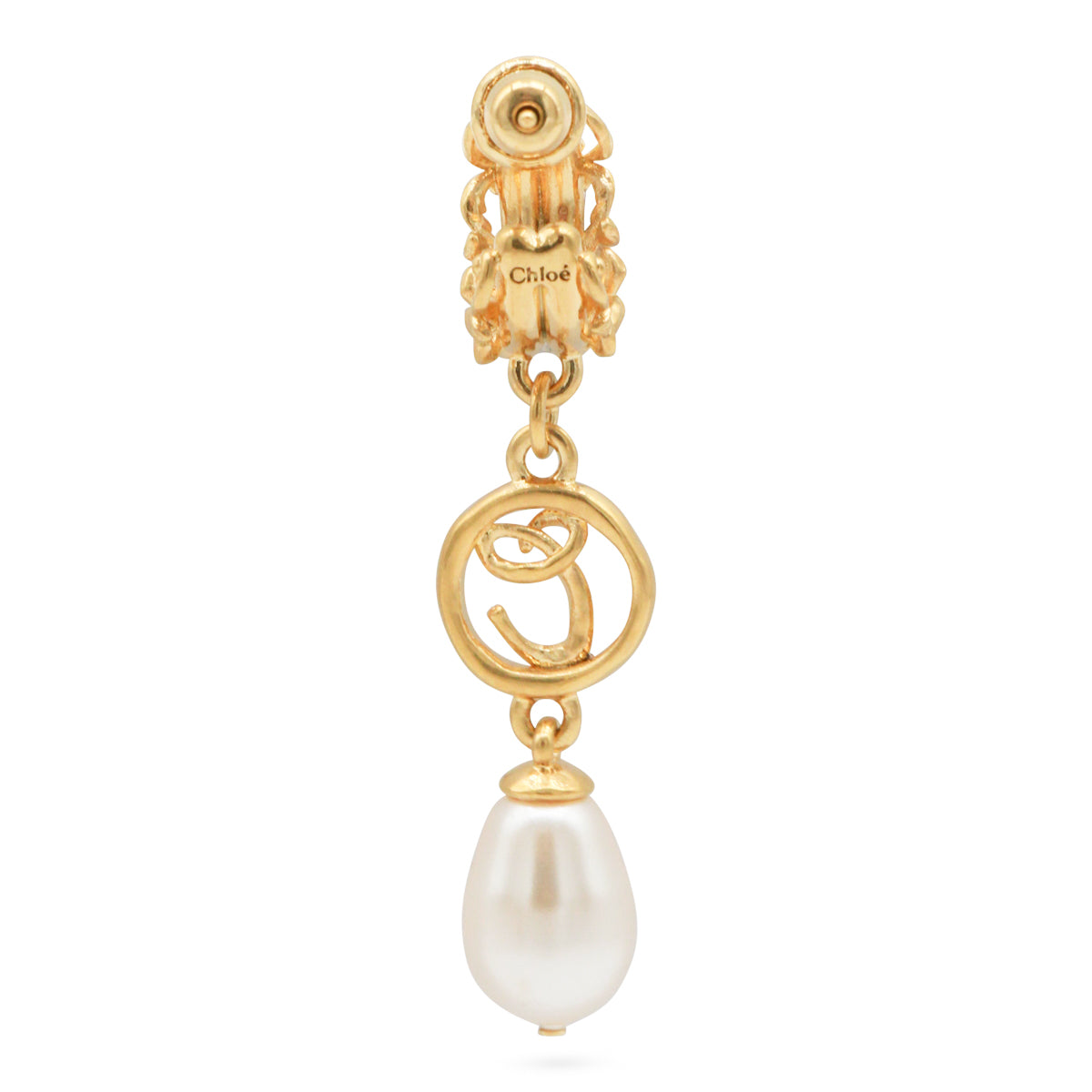 Gold And Pearly Brass Earrings