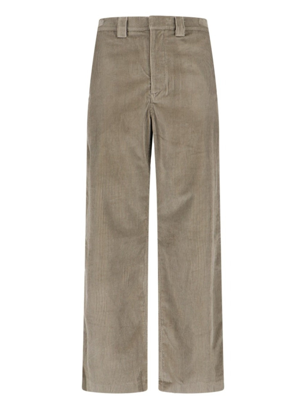Wide-Leg Trousers With High Waist And Textured Corduroy