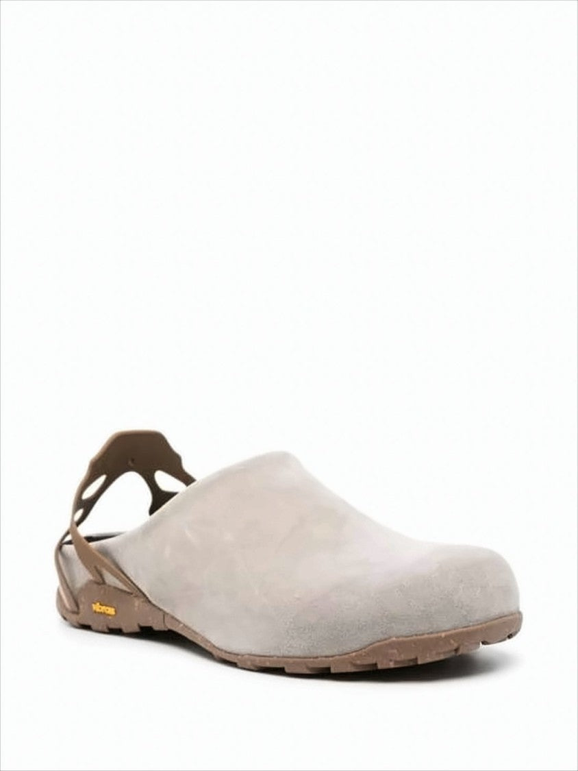Rounded Toe Shoes with Sculptural Heel Strap