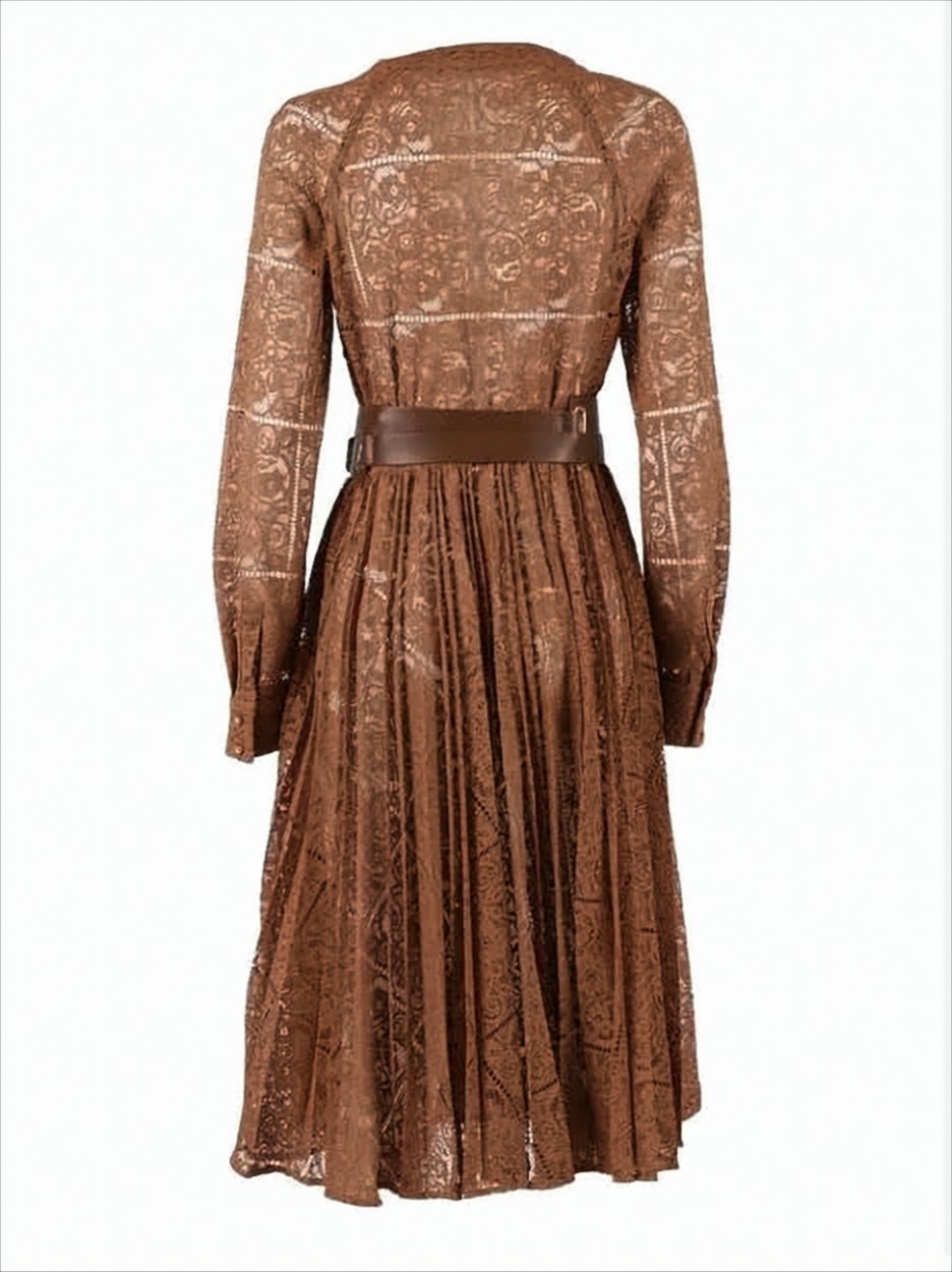 Elegant Midi Dress With Lace