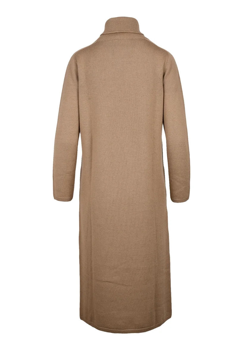Long Dress Virgin Wool - Brown