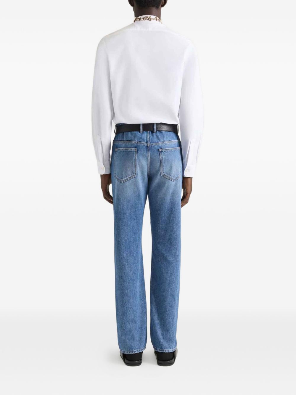 Straight-Leg Denim Jeans With Subtle Fading