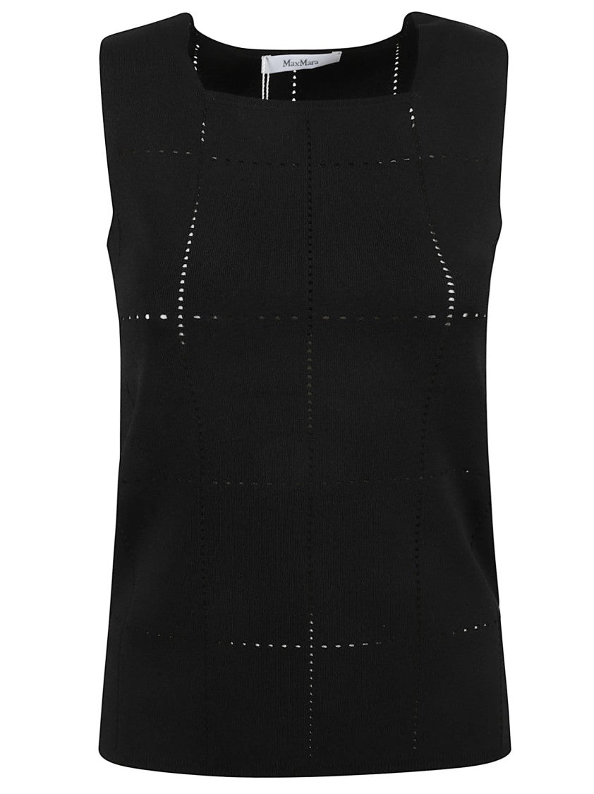 Structured Cut-Out Black Top