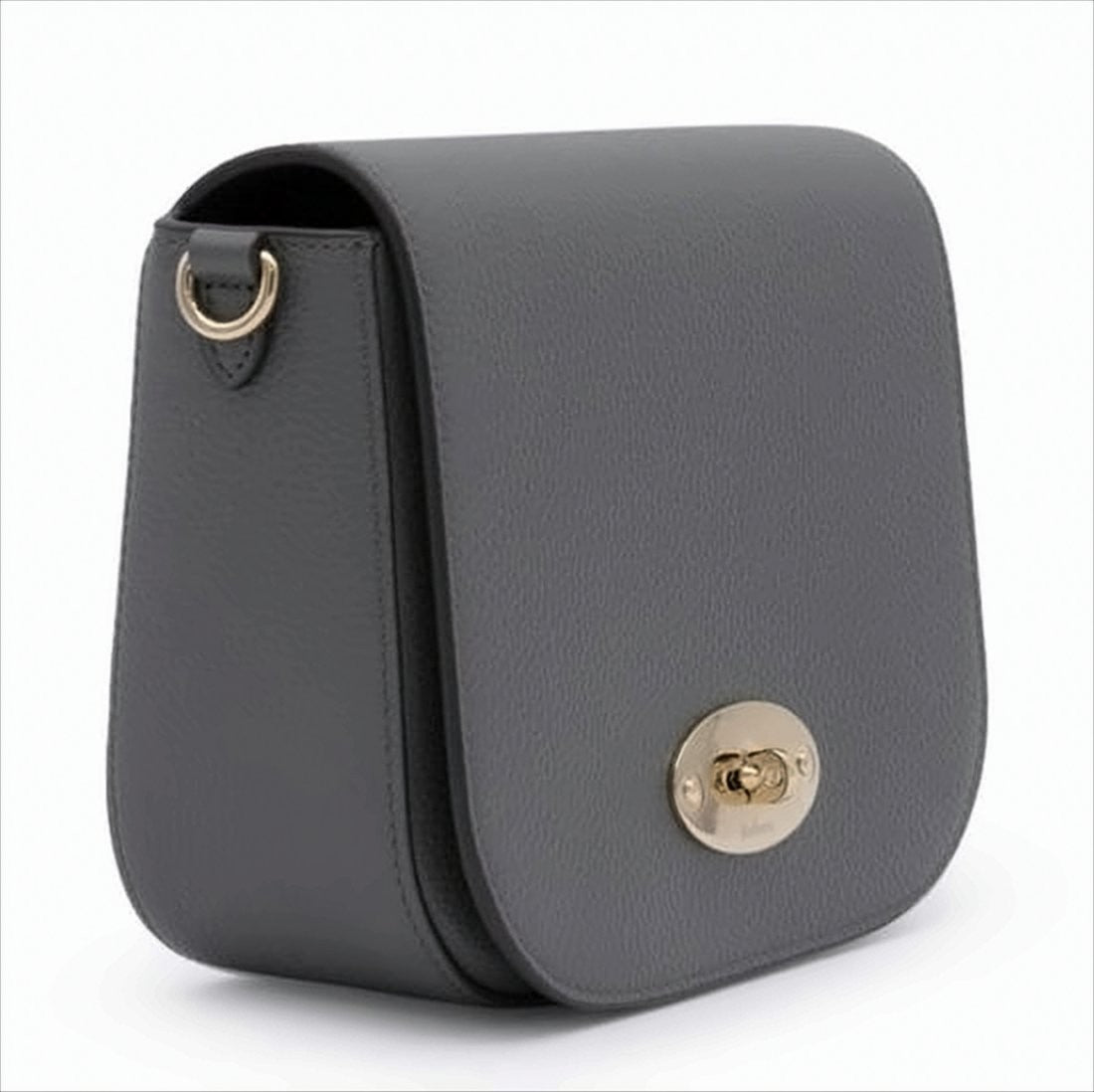 Textured Calf Leather Satchel Crossbody Bag with Gold-tone Clasp