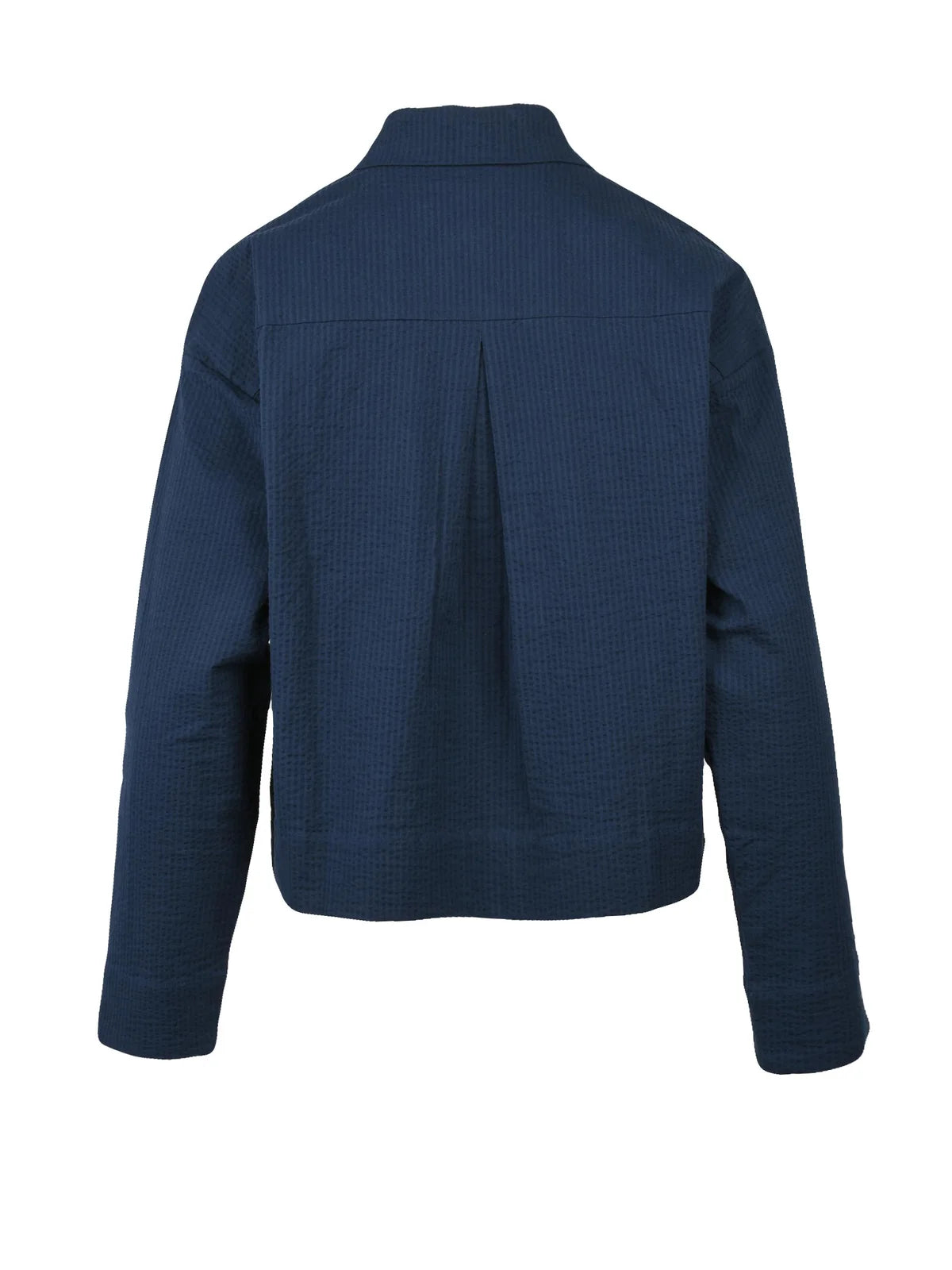 Blue Cotton Elastane Short Shirt