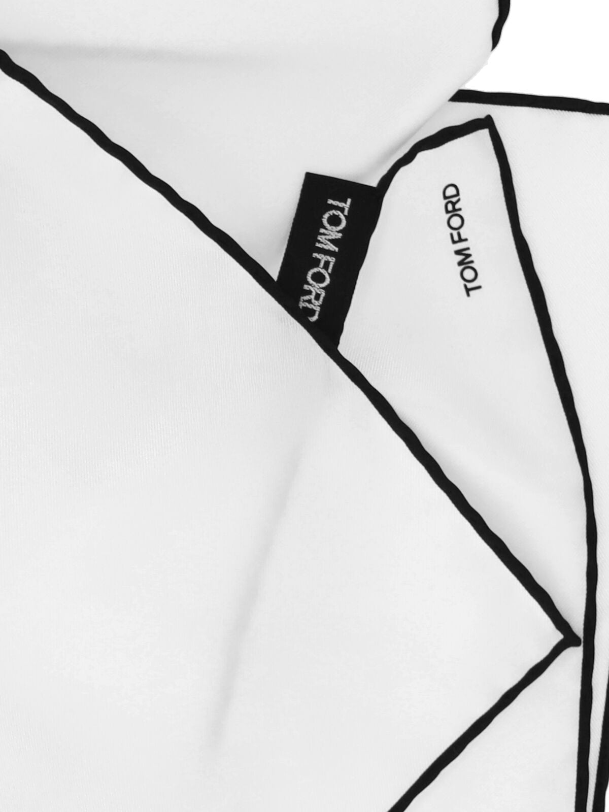 Contrast Trim Pocket Square – White