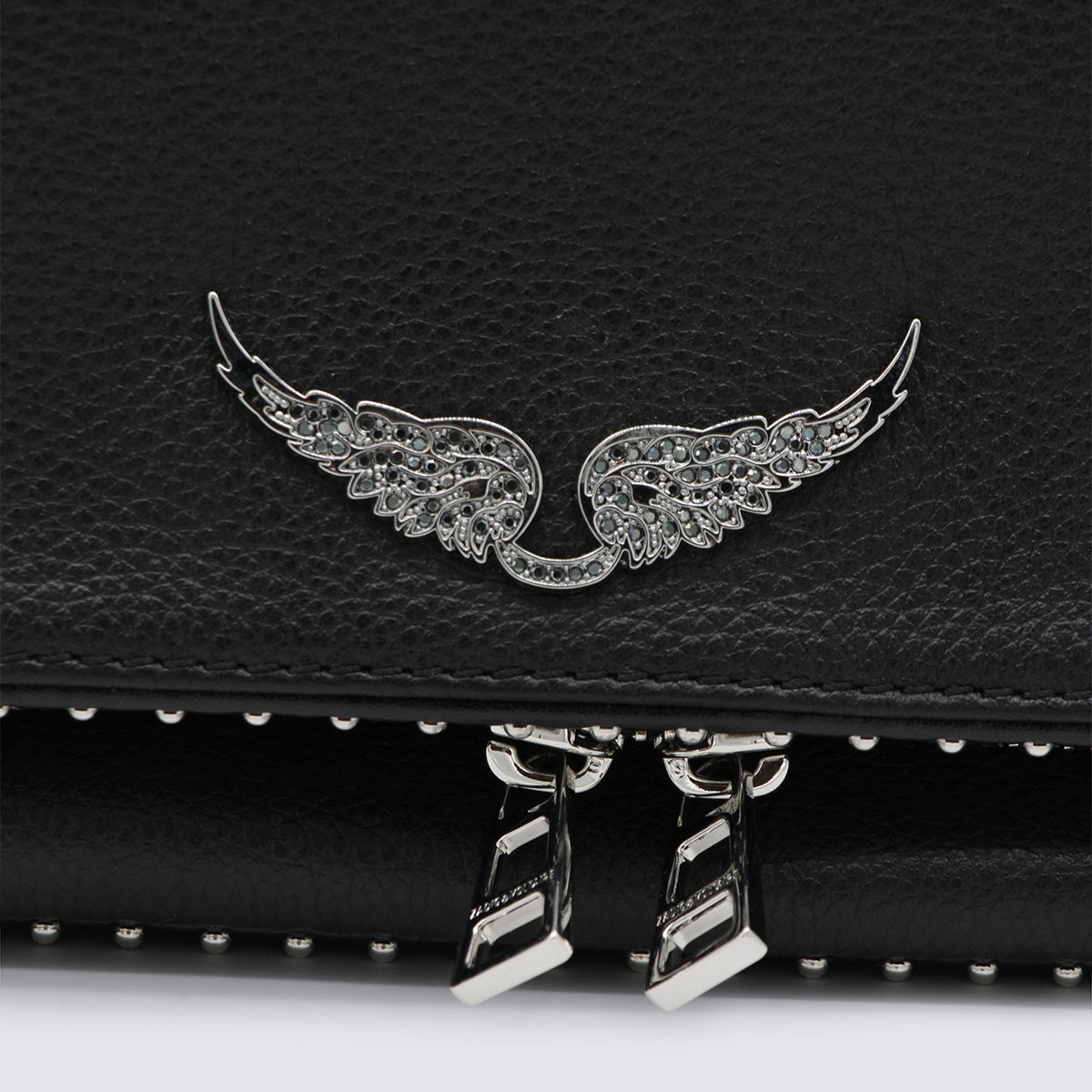 Black Rock Grained Leather Shoulder Bag