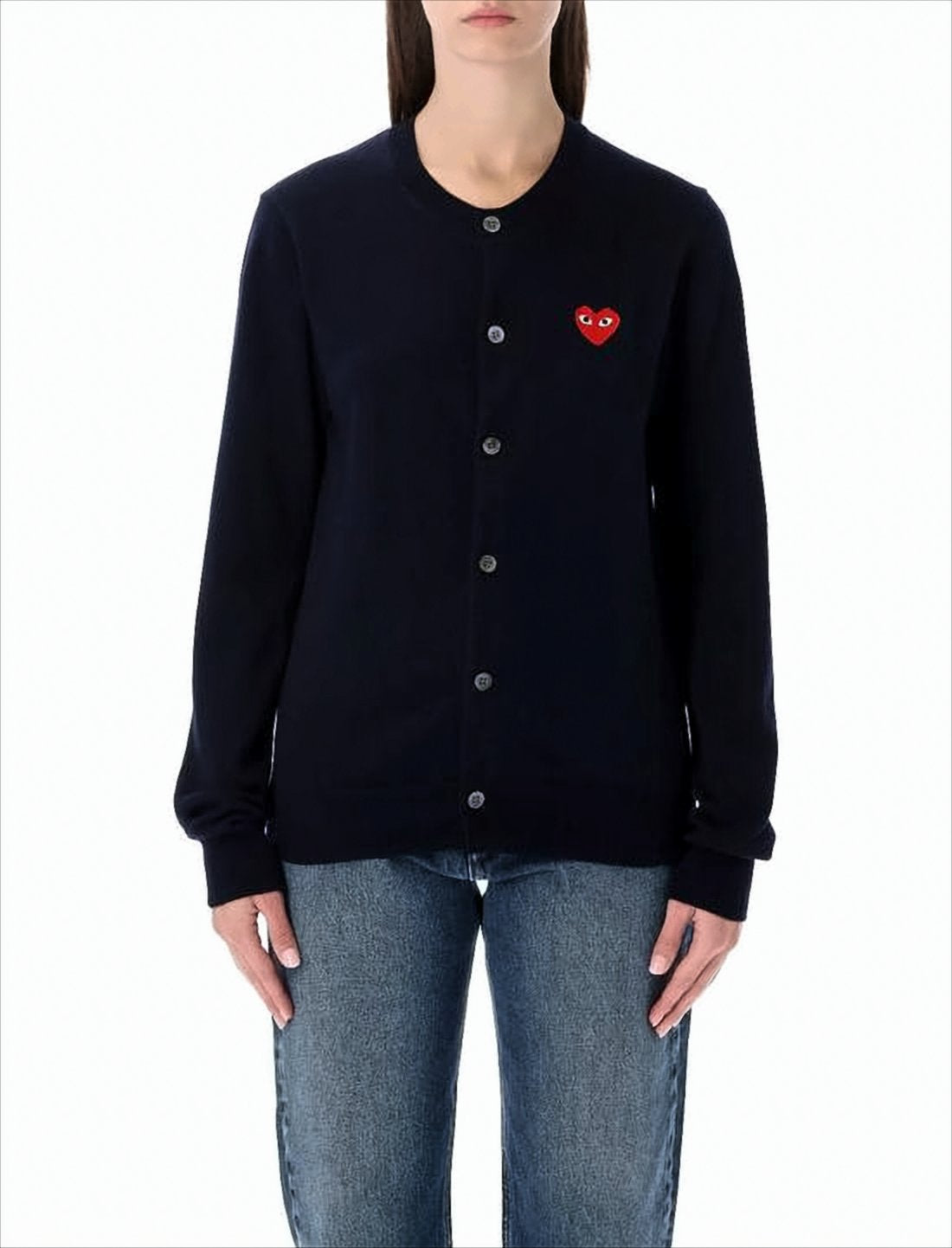 Minimalist Blue Wool Cardigan