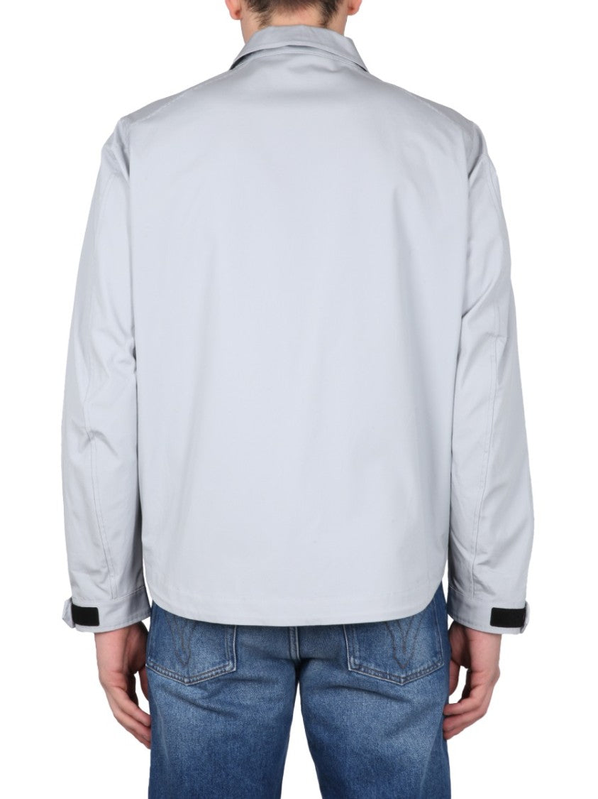 Front Zip Shirt With Classic Collar And Logo Detail