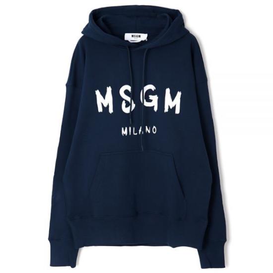 Relaxed-Fit Blue Hoodie with Bold Logo