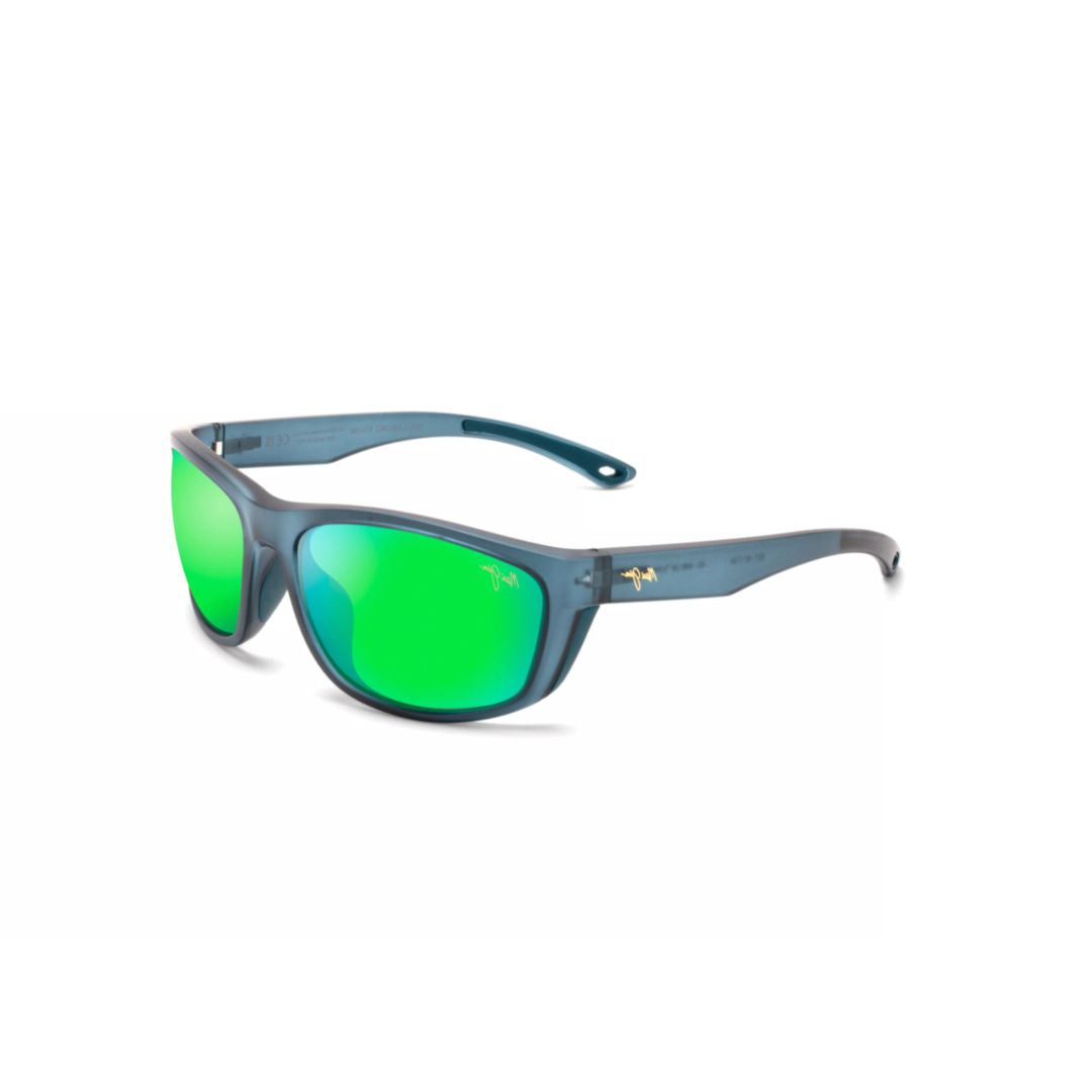 Nuu Landing Translucent Blue Frame with Reflective Green Lenses Sunglasses