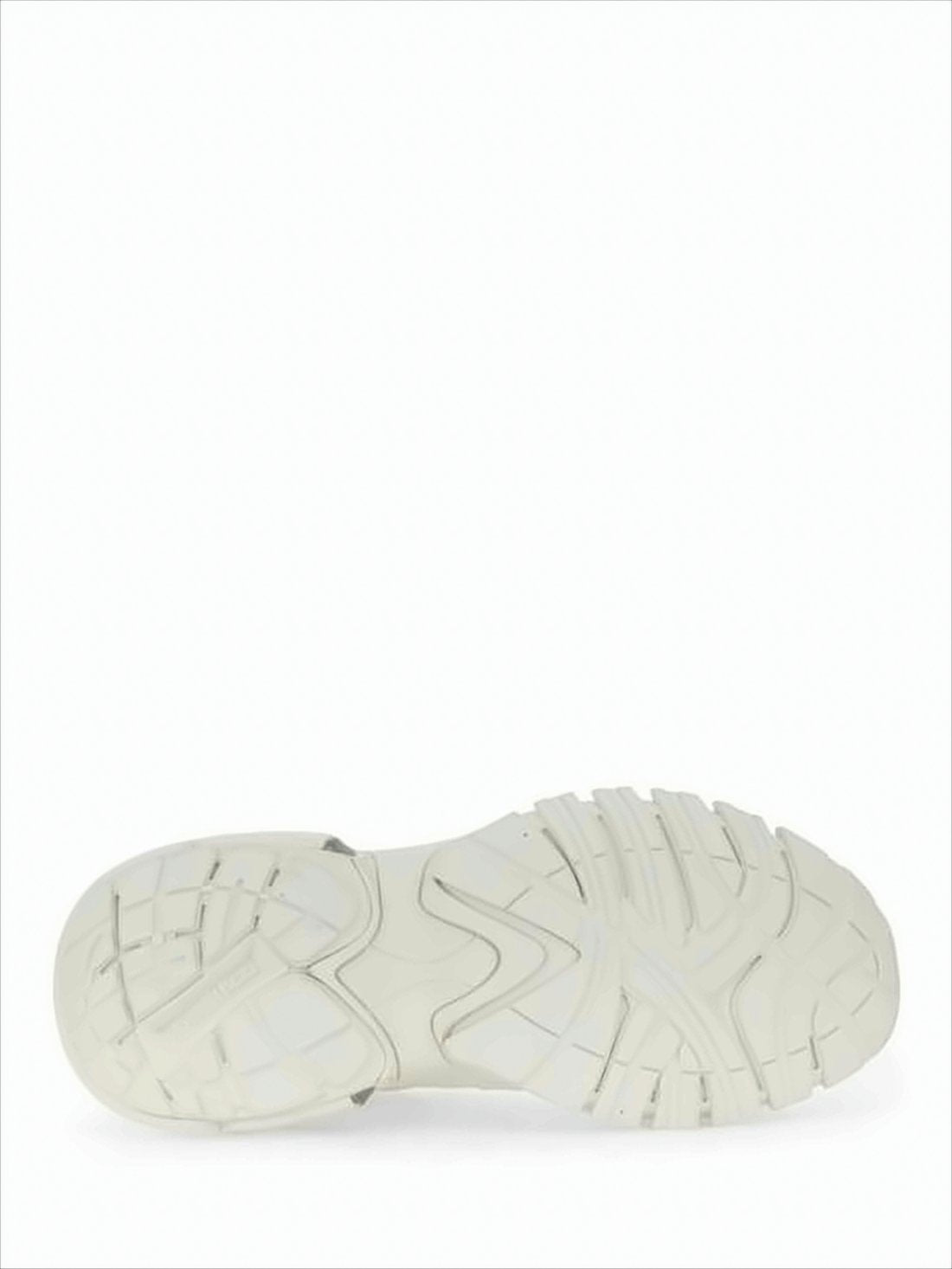 White Polyester Sneakers with Mesh Accents