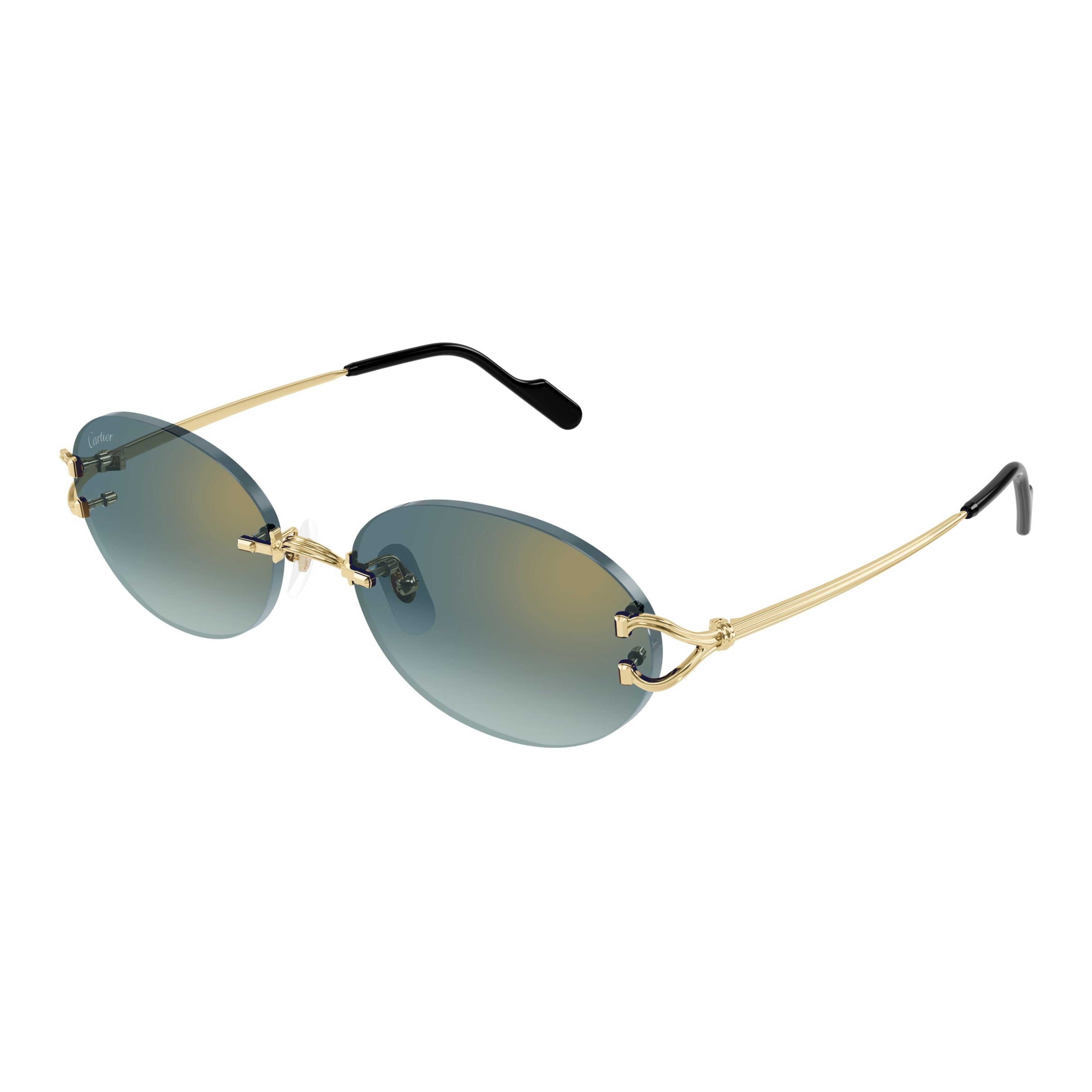 Rimless Oval Sunglasses With Gradient Tint