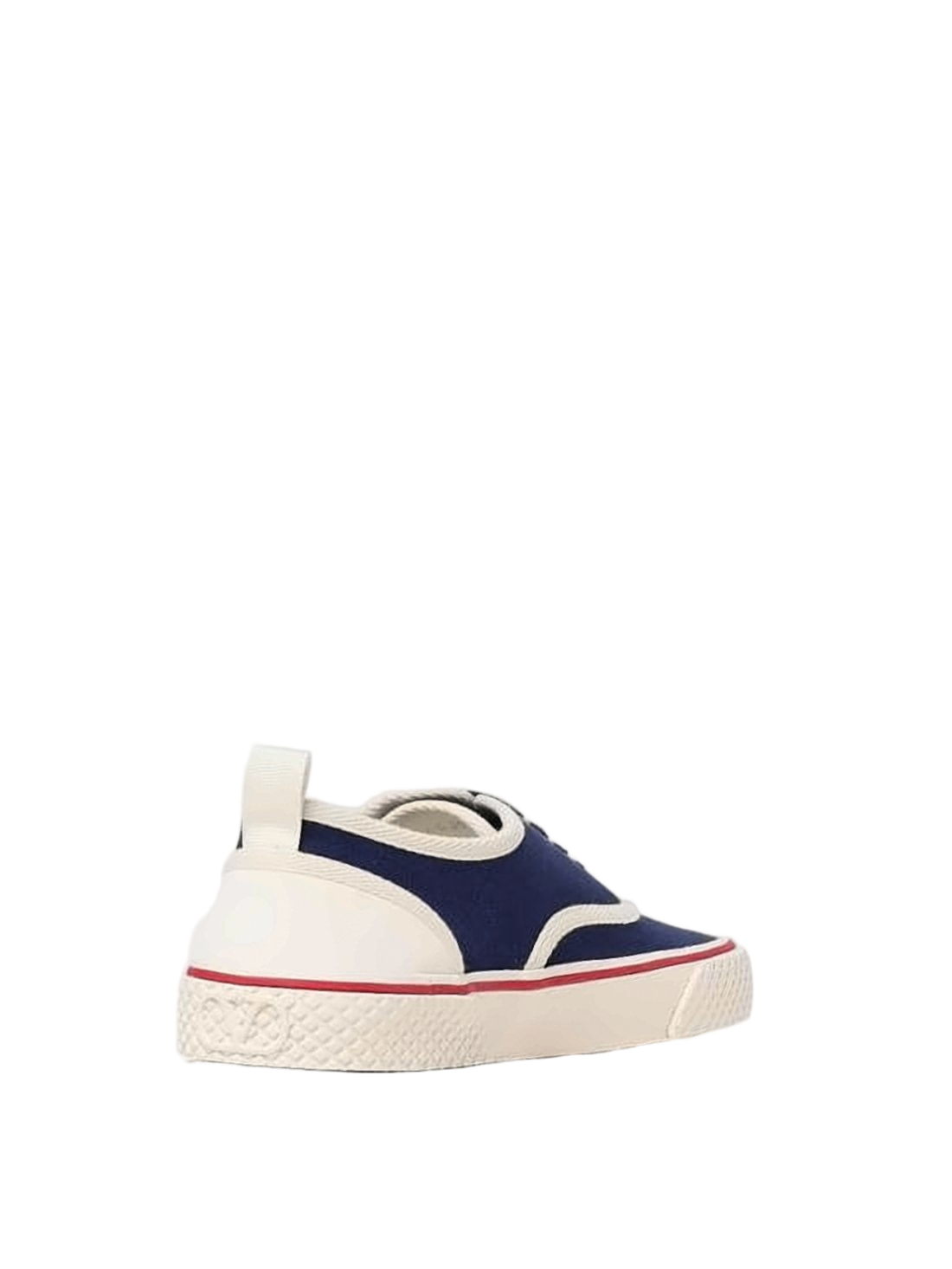 Navy Cotton Low-Top Sneakers