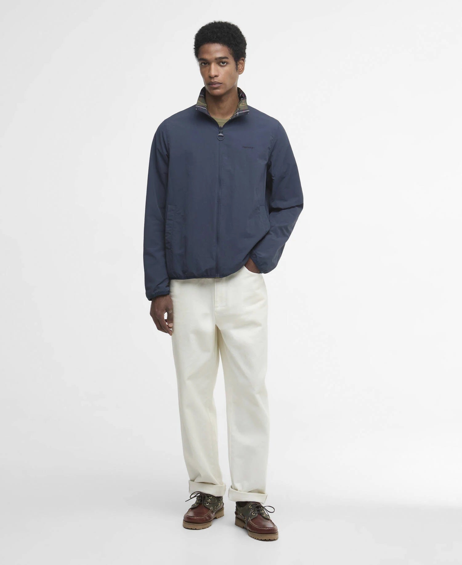 Navy Blue Reversible Polyamide Jacket