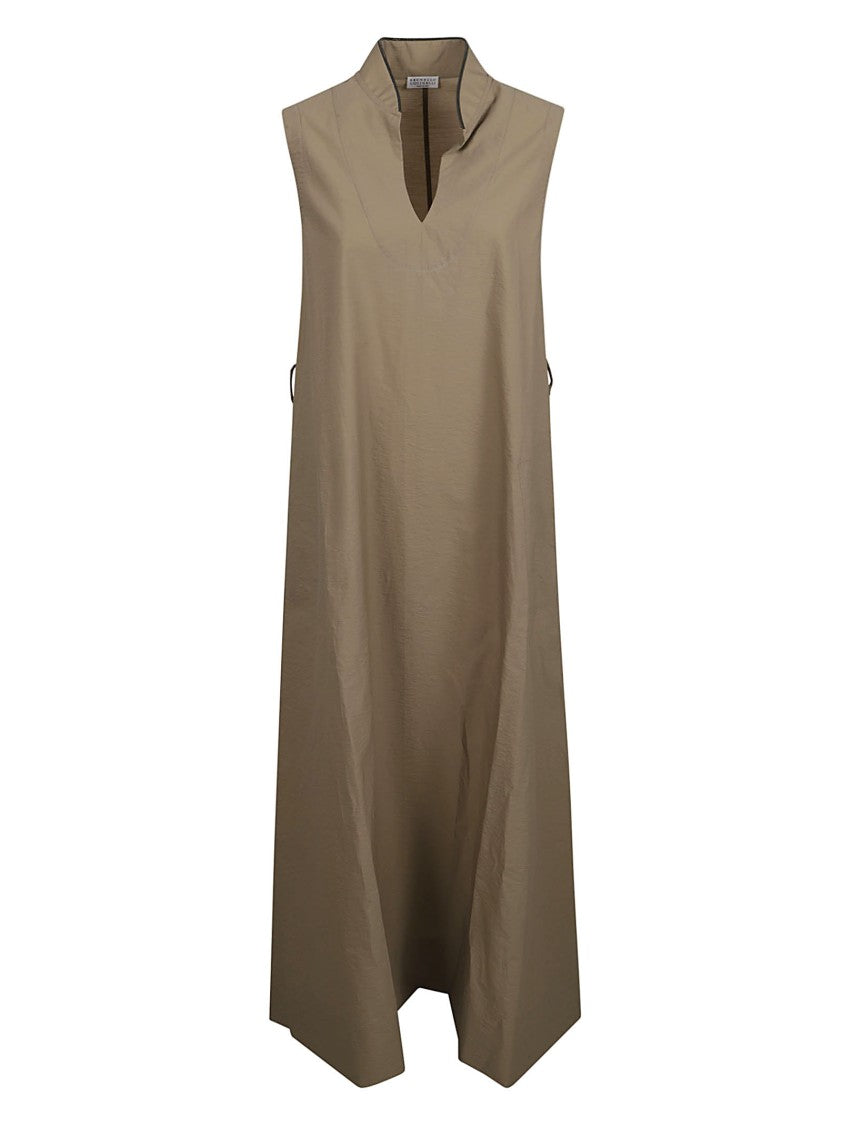 Sleeveless High Collar Dress