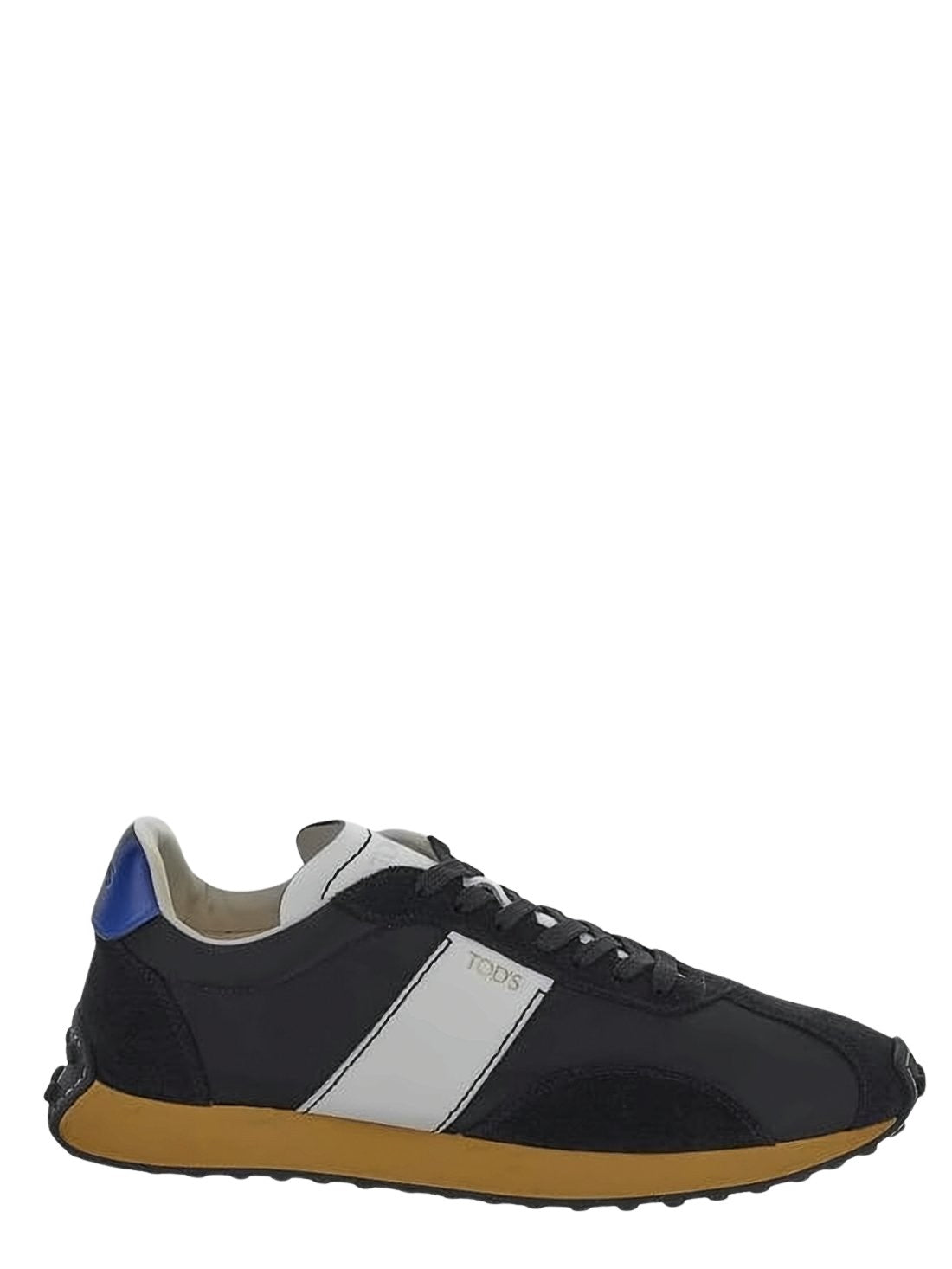 Black Sneakers with Suede and Fabric Accents