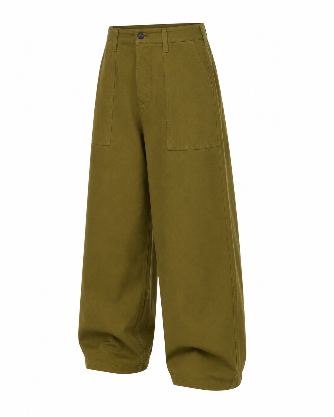 Olive Green Sasha Oversized Cotton Trousers