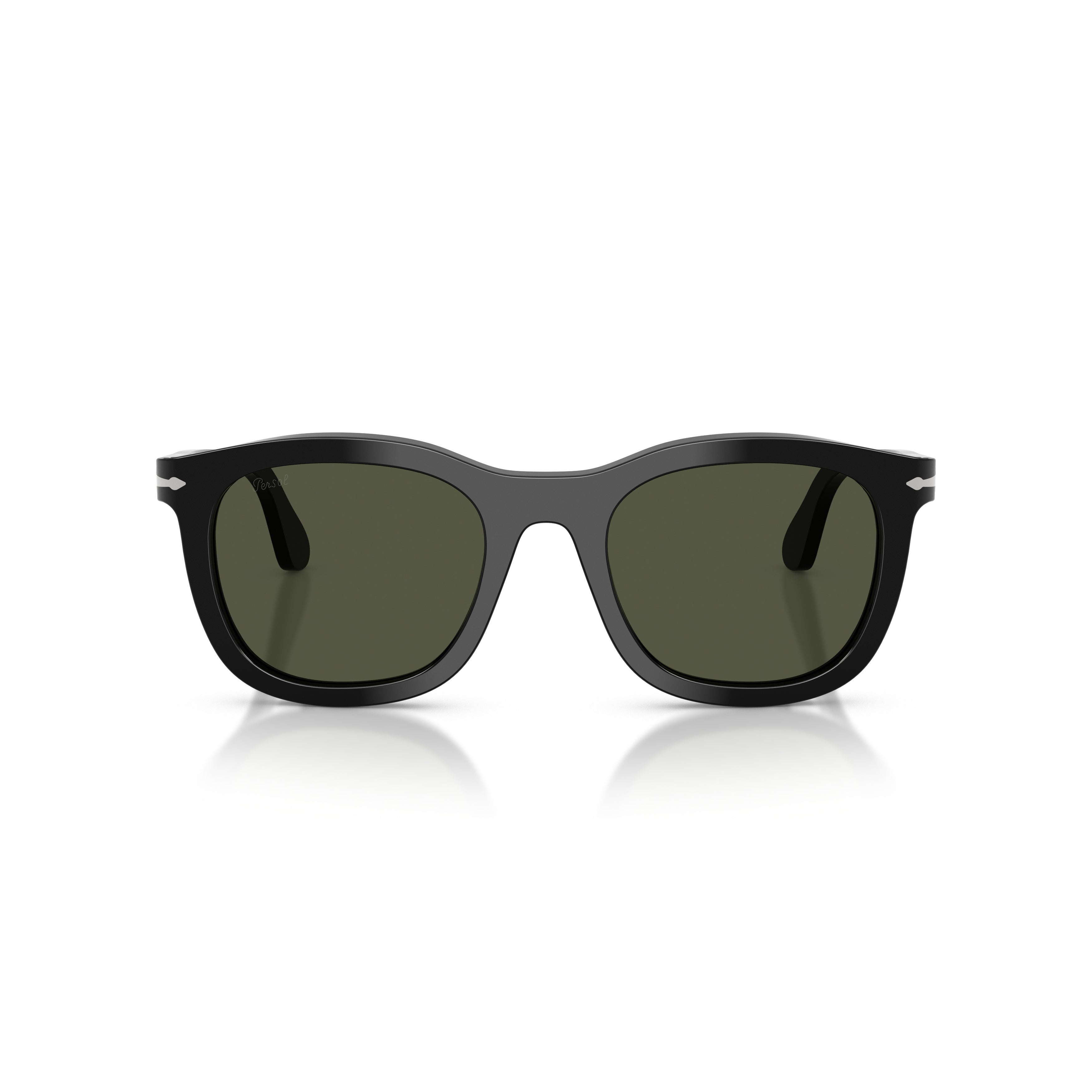 0po3395s Rectangular Acetate Sunglasses with Dark Green Lenses