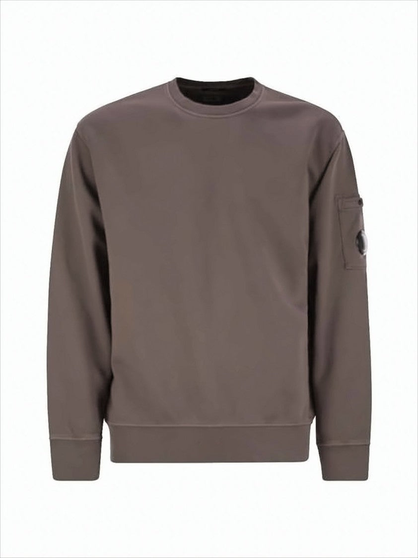 Long-Sleeve Minimalist Cotton Sweatshirt With Distinctive Lens Detail