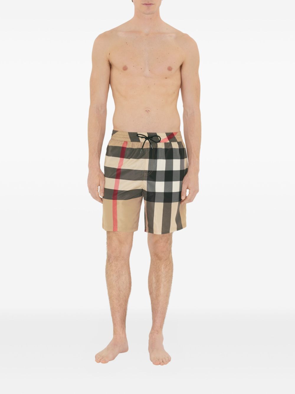 Classic Check Pattern Shorts With Adjustable Waistband