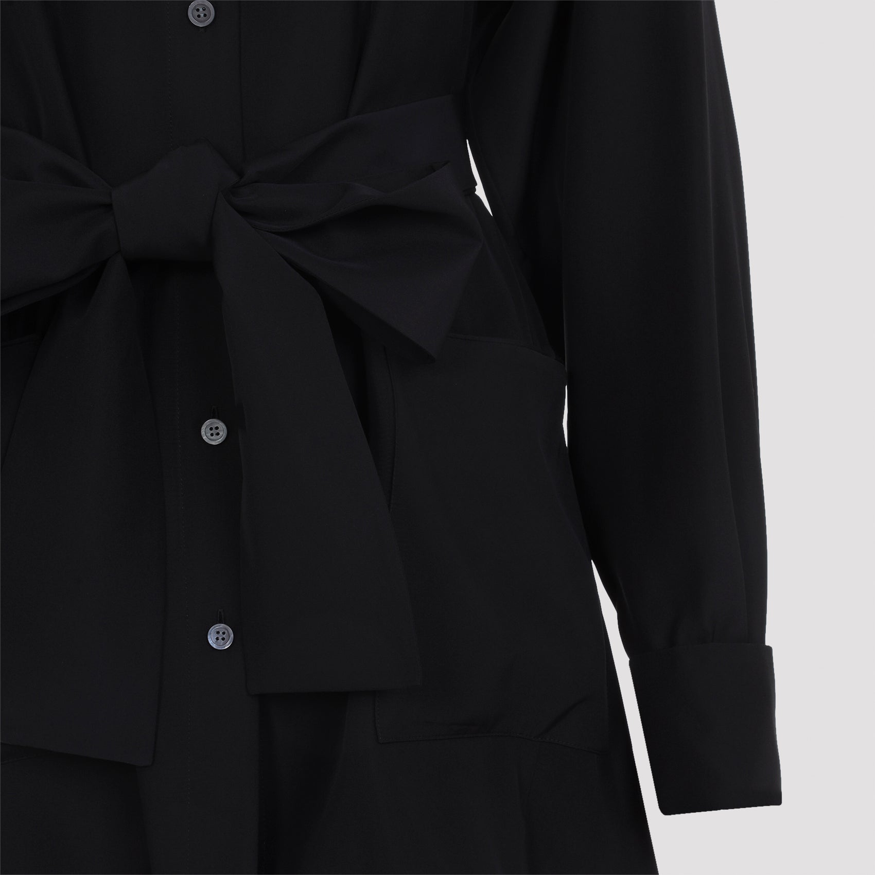 Tailored Cotton Blend Shirt With Bow Detail