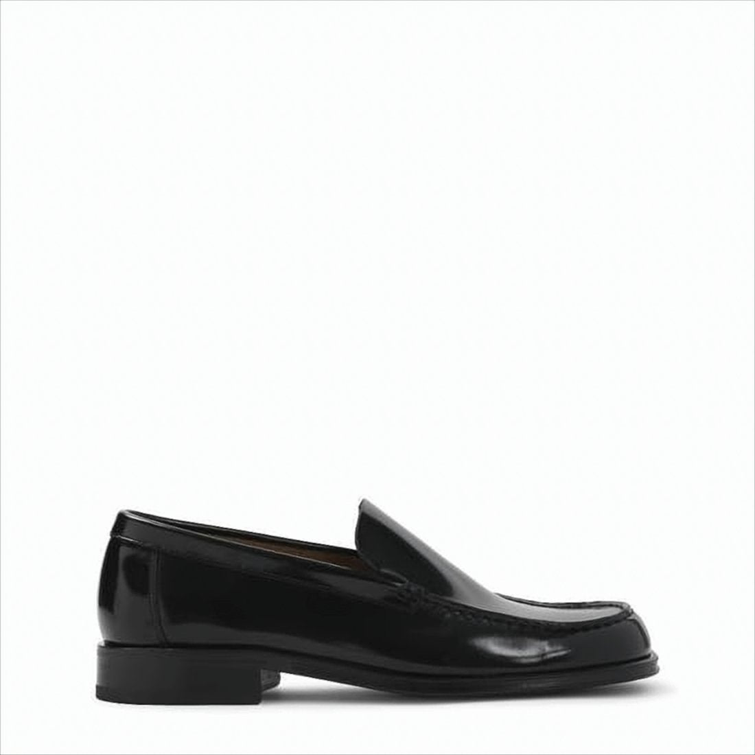 Polished Black Leather Loafers