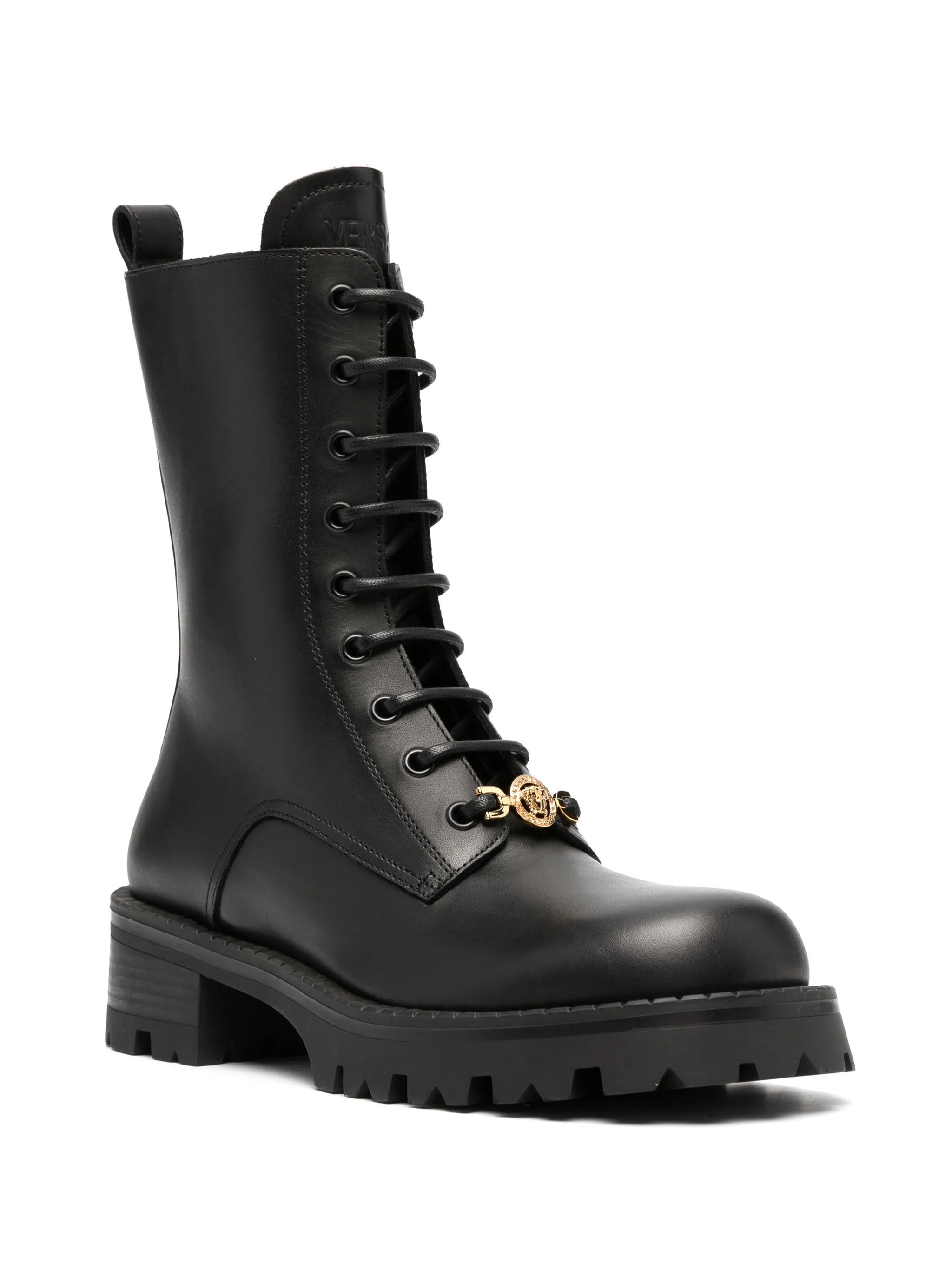 Calf Leather Ankle Boots with Sculpted Sole