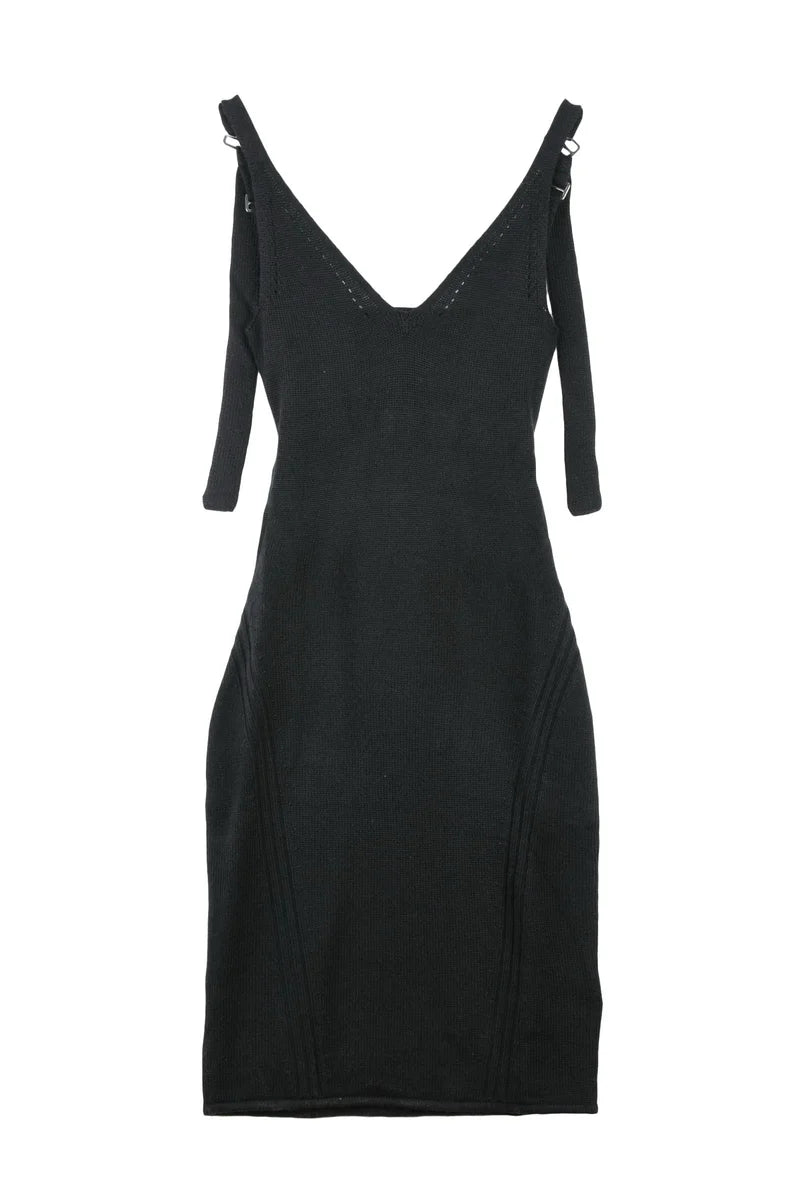 Knit Sheath Dress - Black