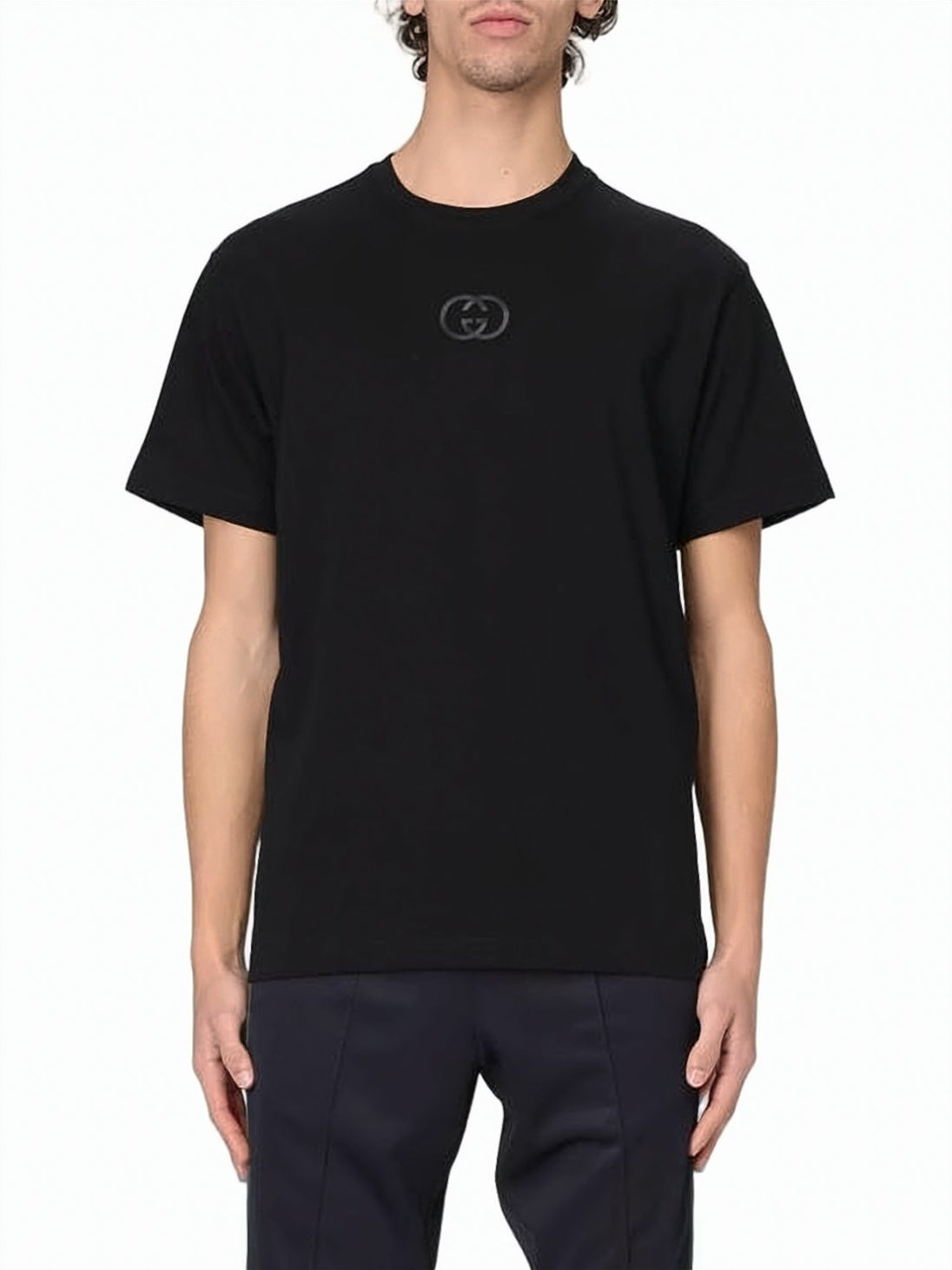 Short-Sleeve T-Shirt with Tonal Logo Embroidery