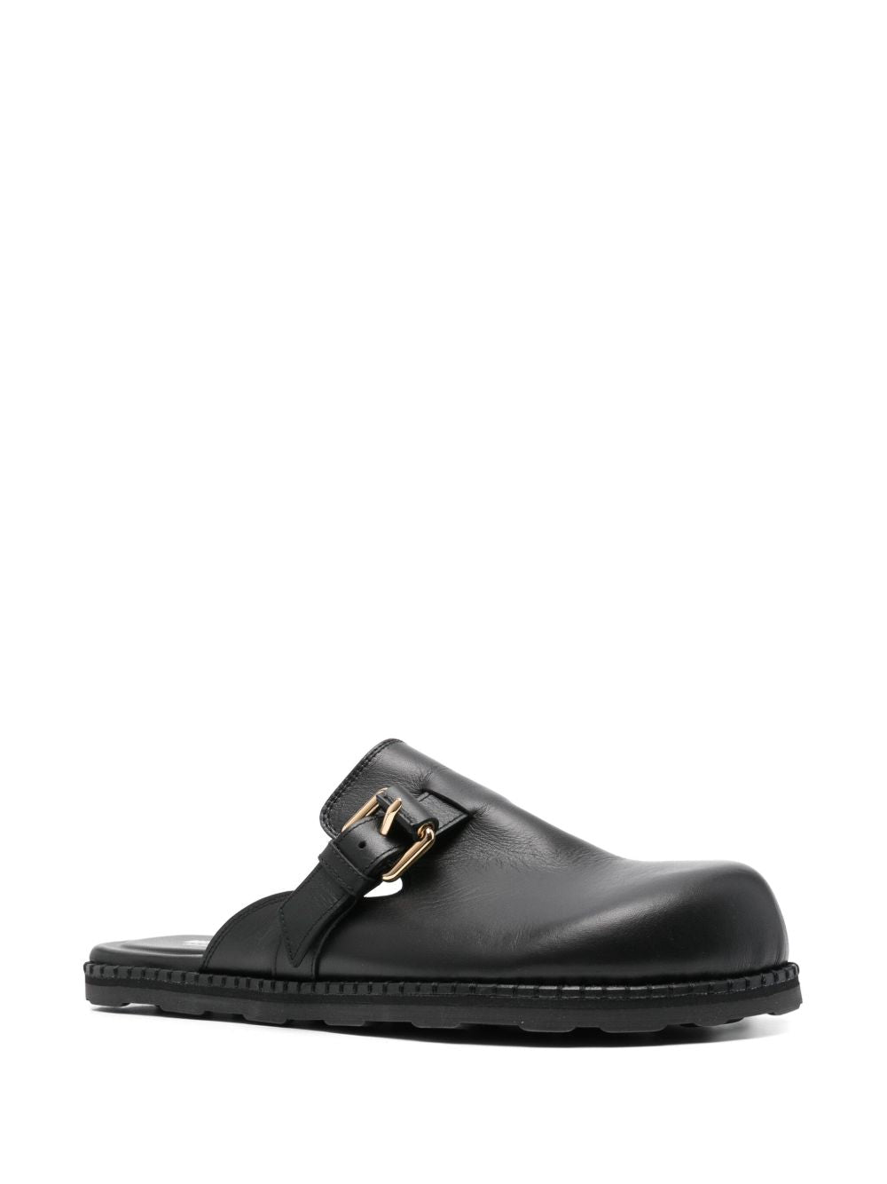 Smooth-Upper Black Sandals