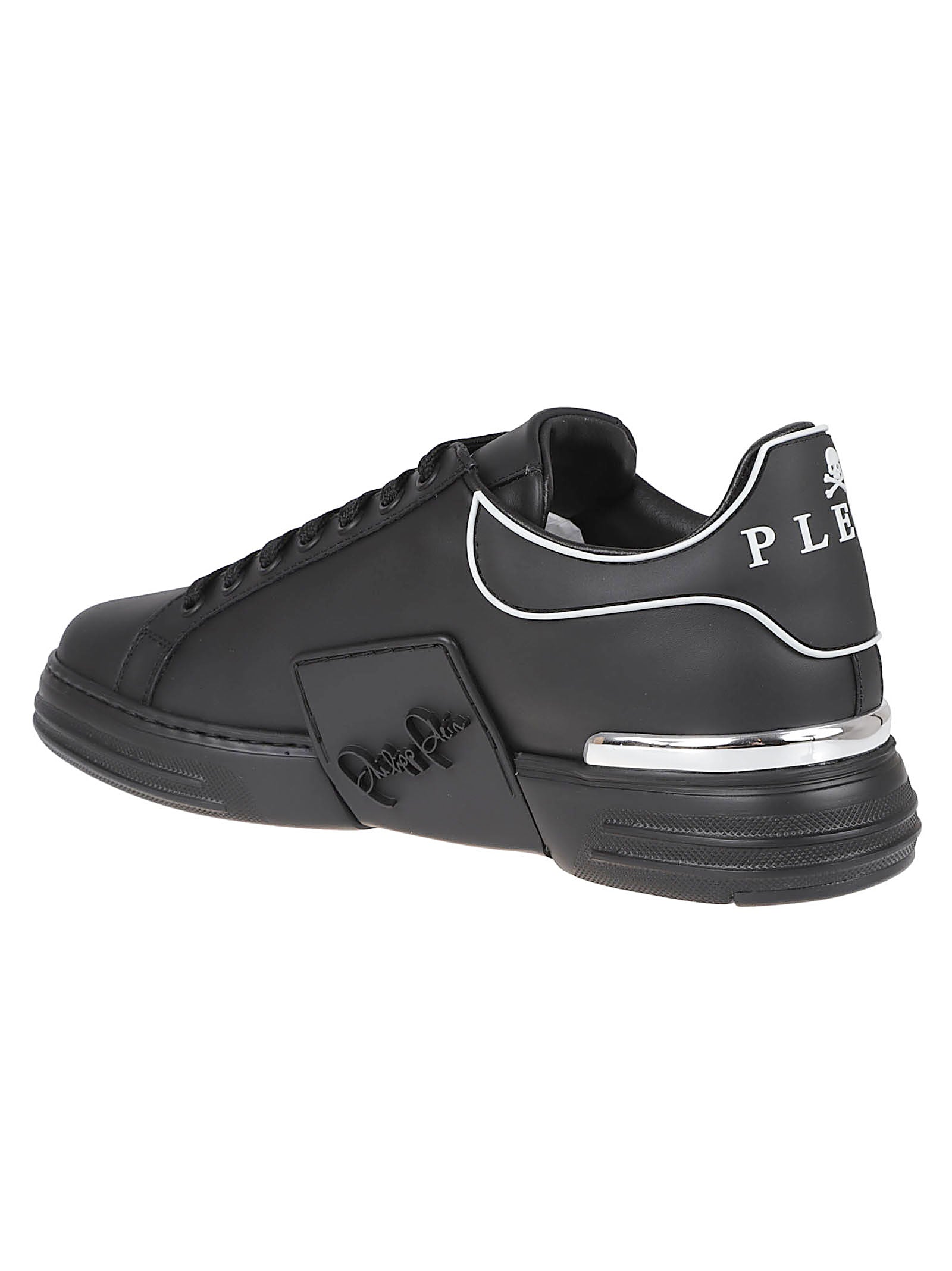 Low-Top Black Leather Sneakers