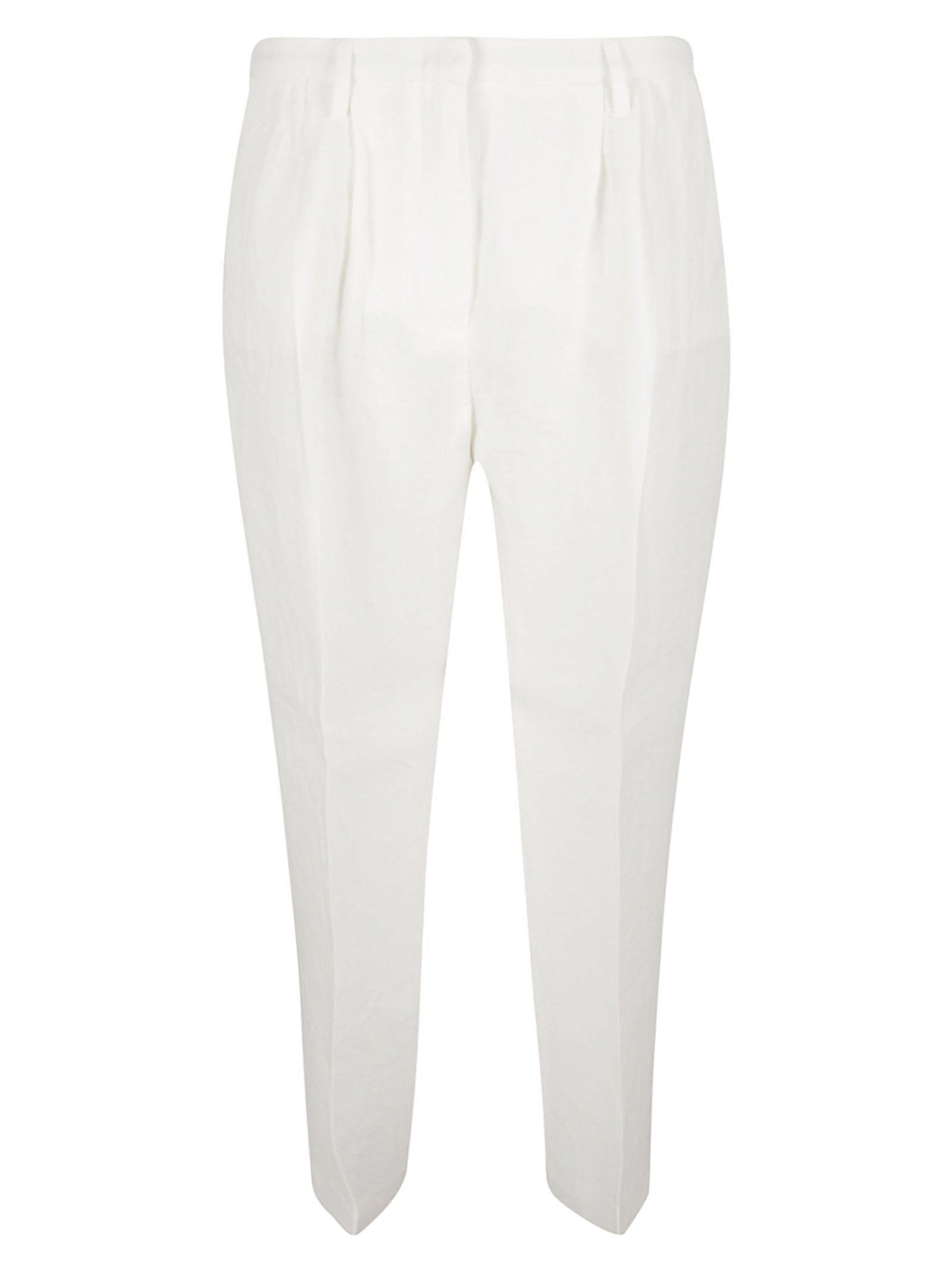 Tailored White Trousers with High Waist