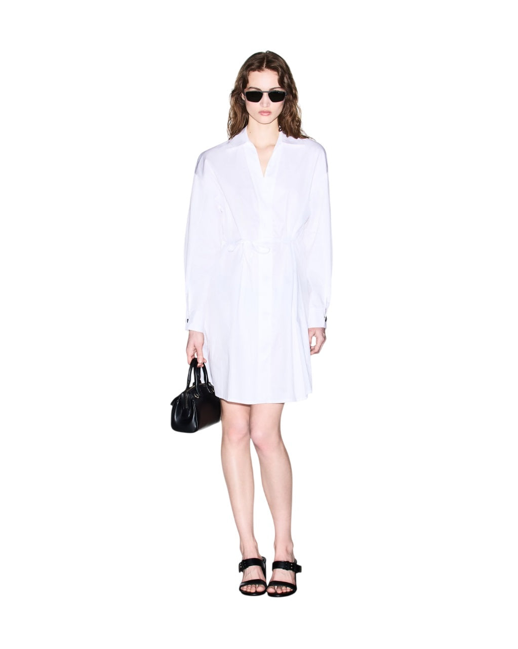 Minimalist White Dress with Shirt Collar