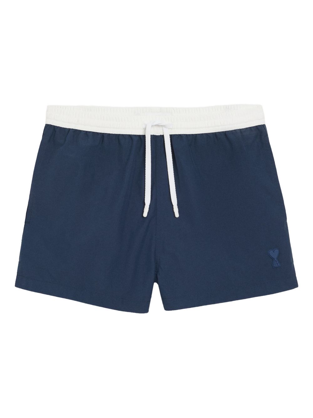 Navy Blue Slim Fit Shorts with Contrasting Drawstring Waistband