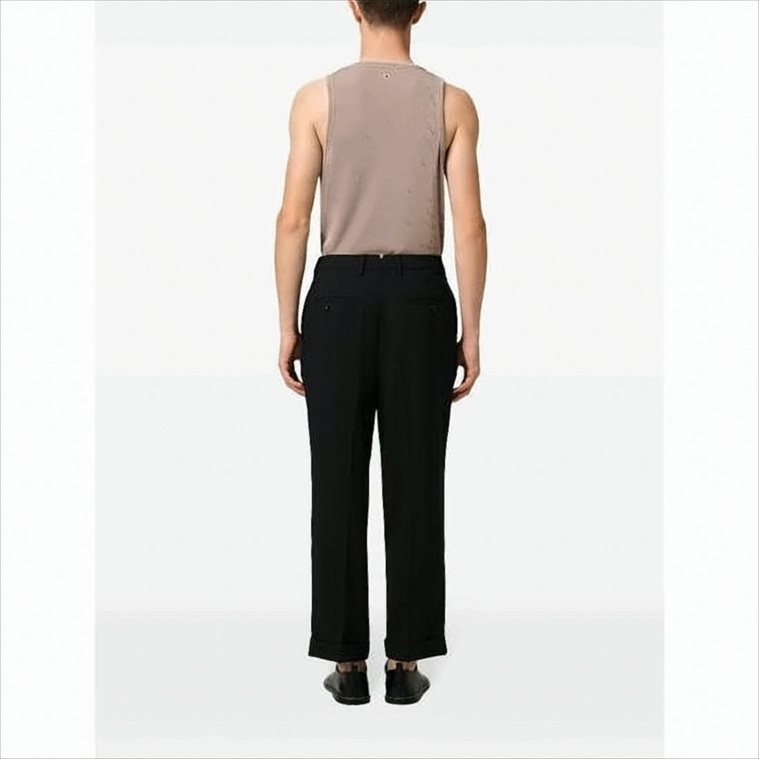 Tailored Black Wool Pants with High Waist