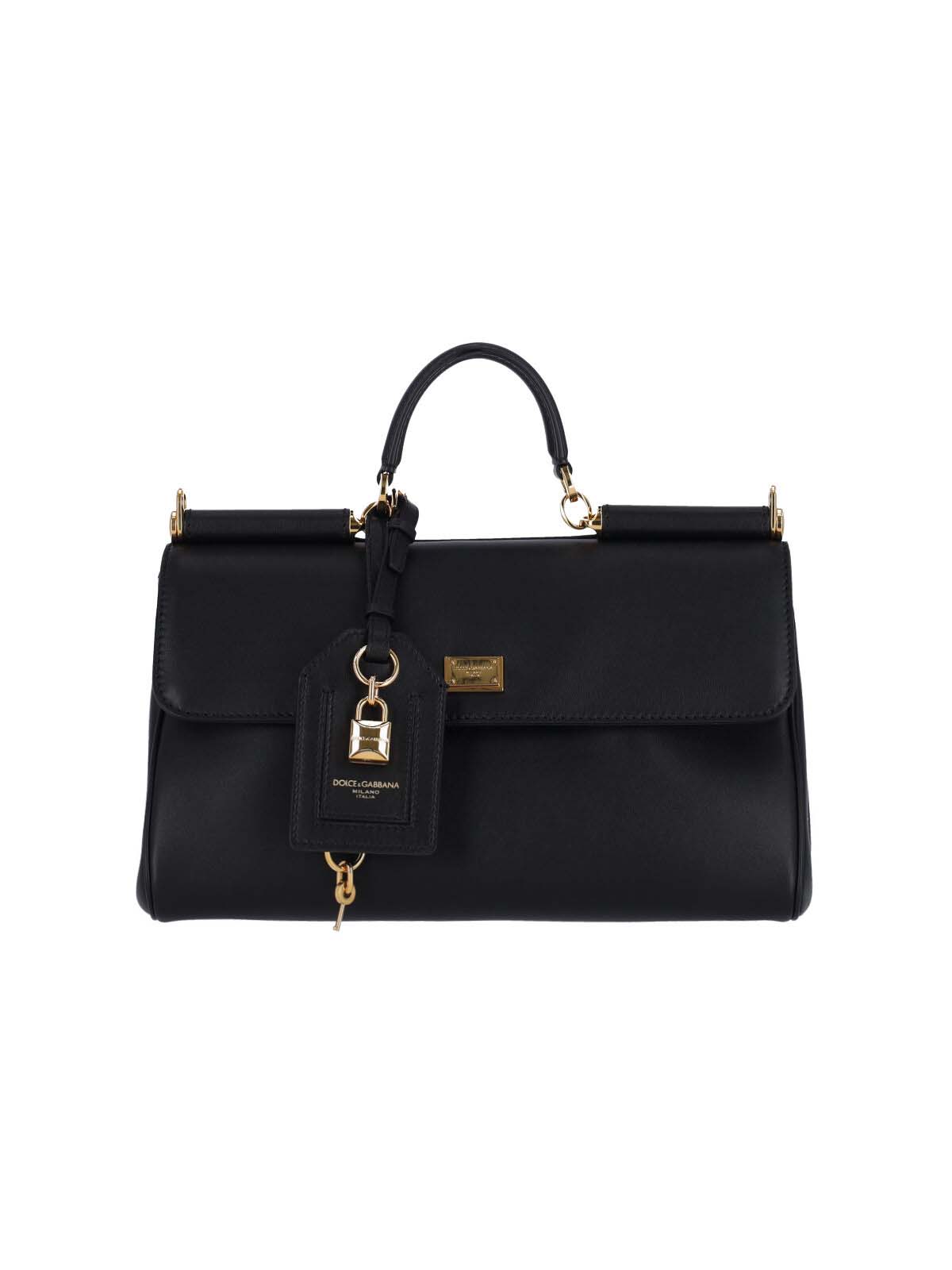 "My Sicily" Handbag, In Black Calfskin