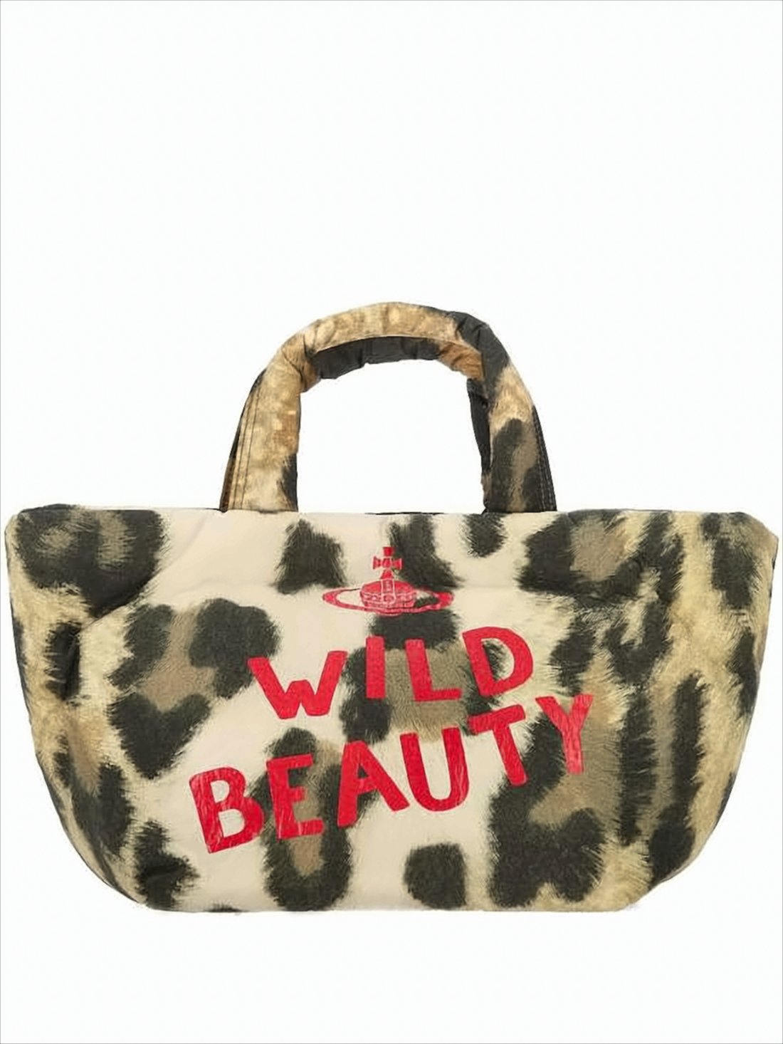 Leopard Print Tote Bag with Padded Handles