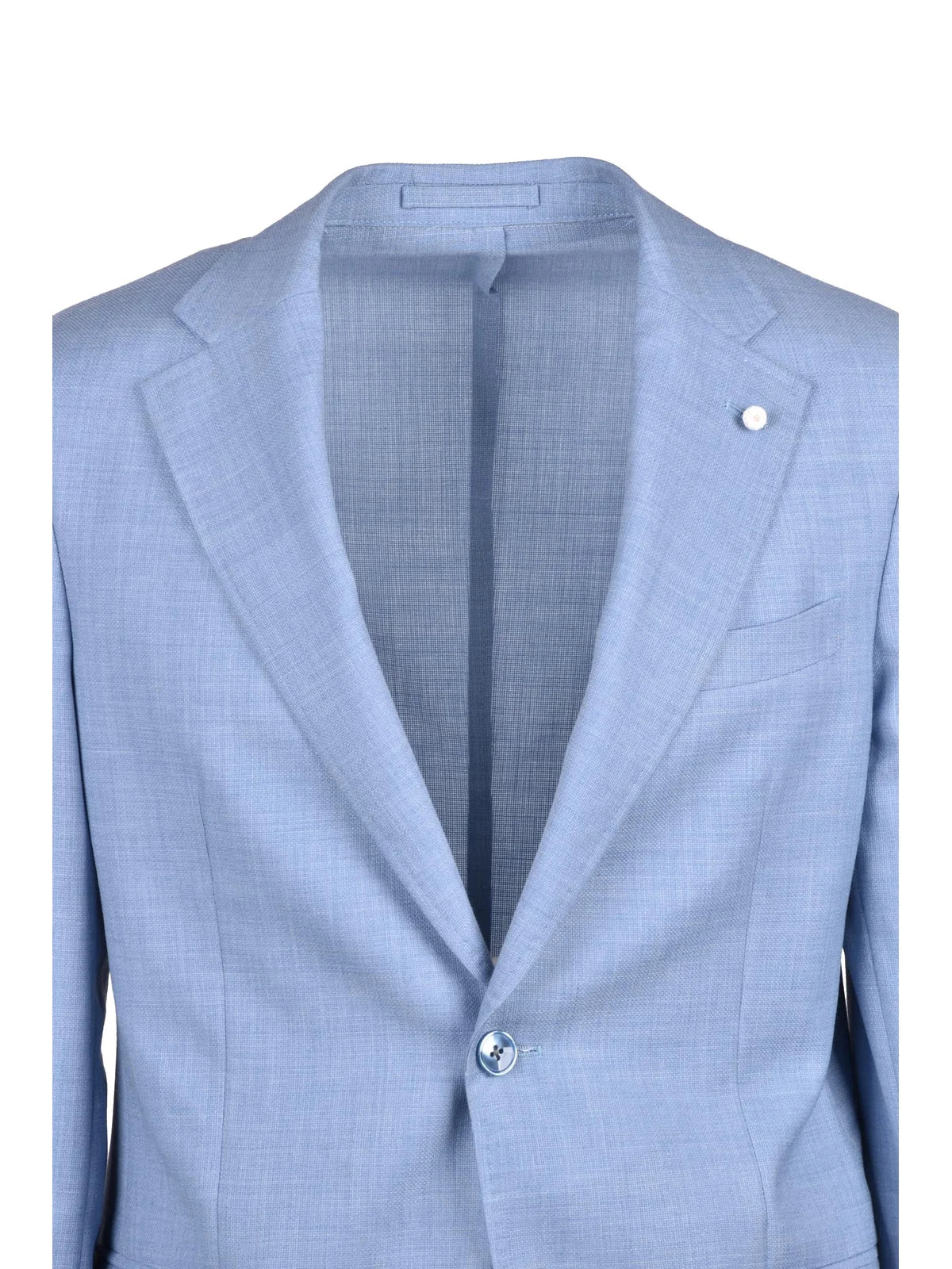 Light Blue Virgin Wool Round Jacket