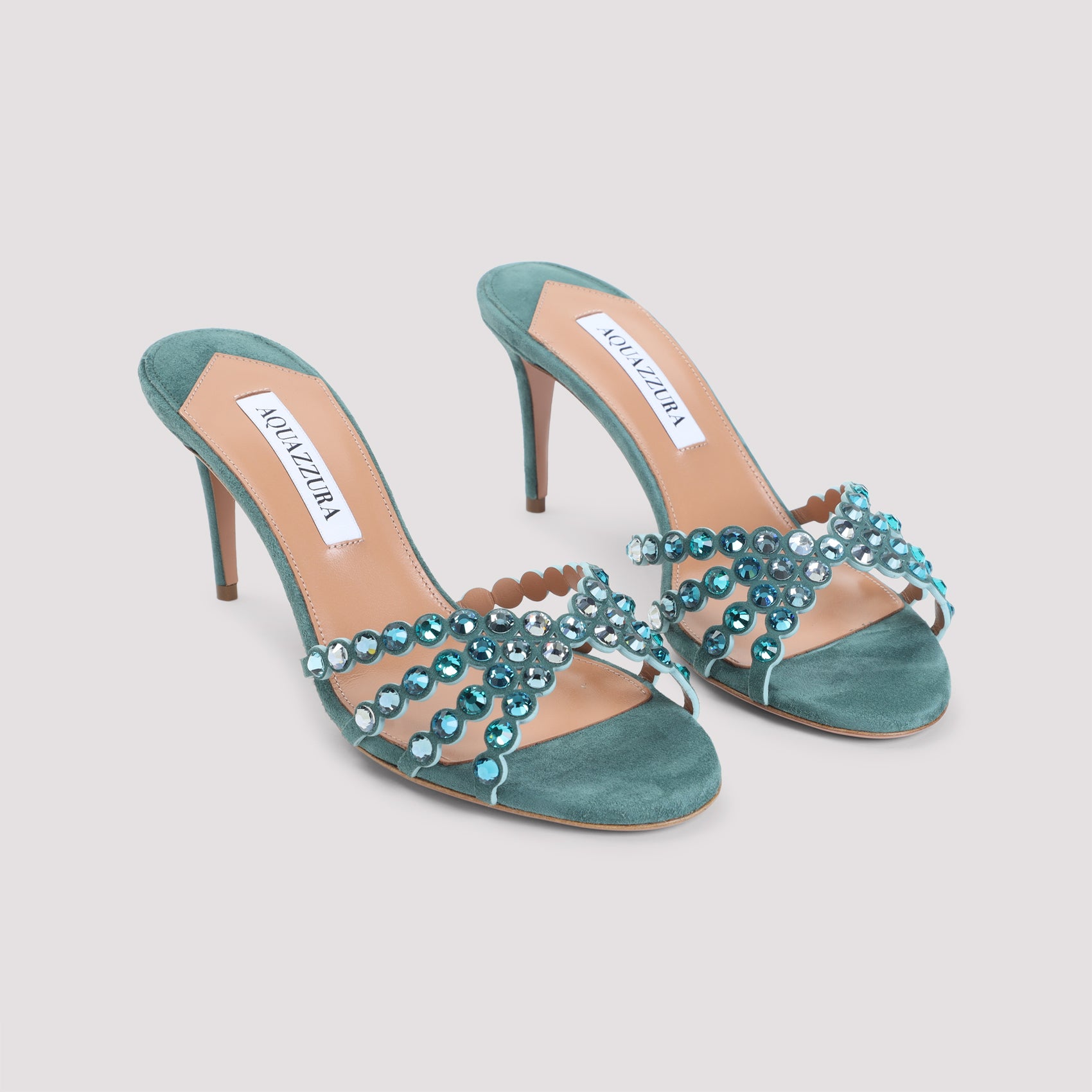 High Stiletto Heel Blue Sandals