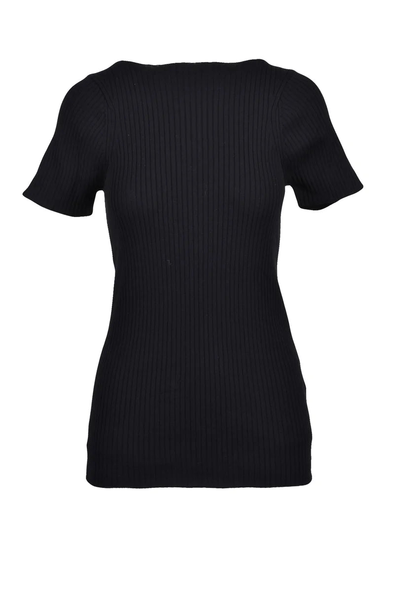 Ribbed Knit Top - Black