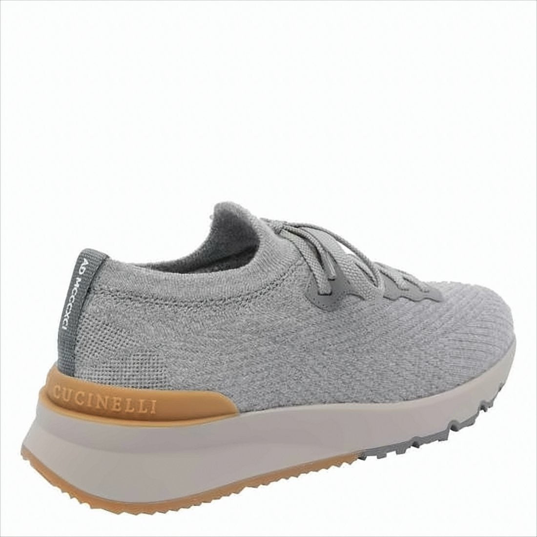 Knitted Wool Sneakers With Textured Upper And Branding Detail