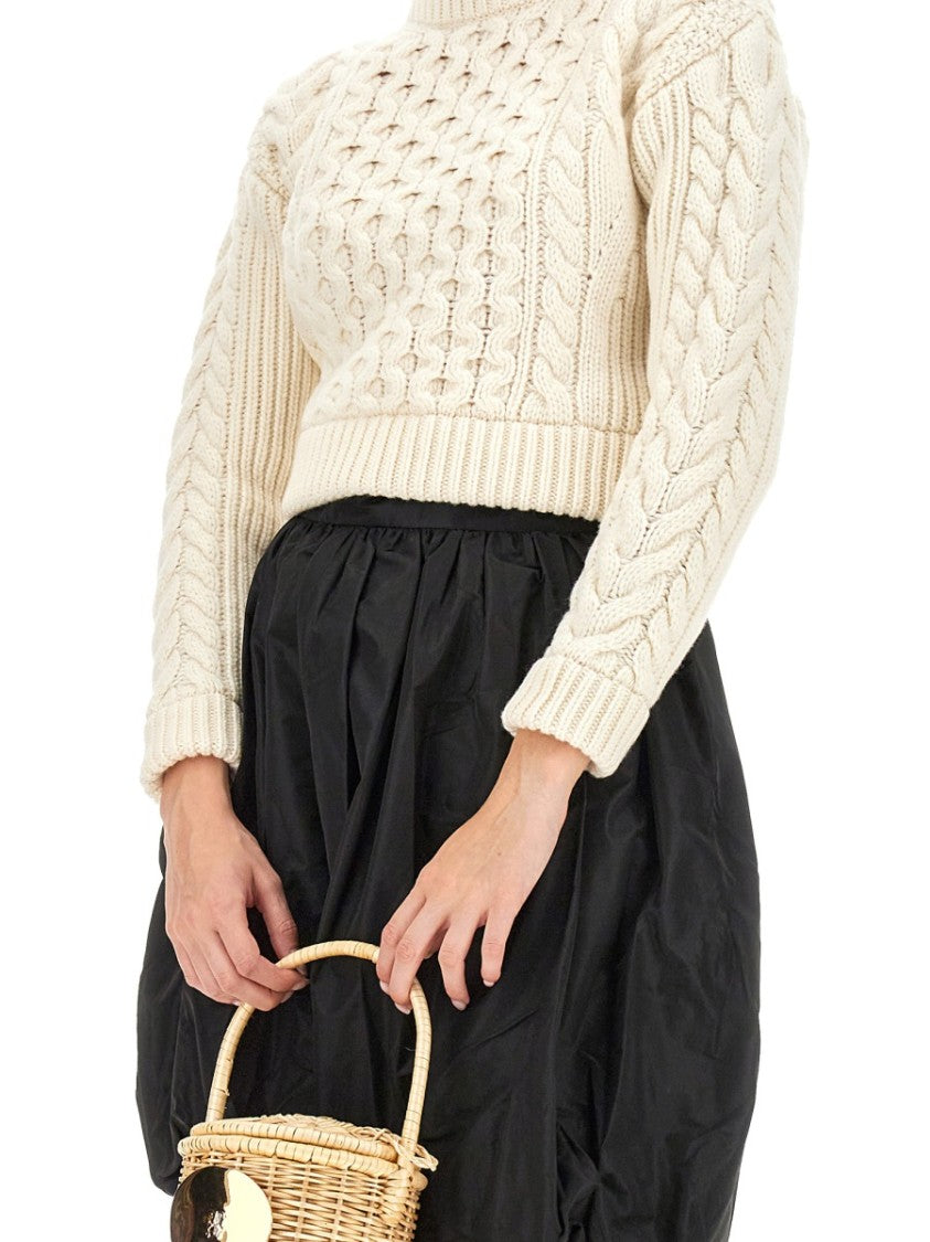 Textured Cable Knit Sweater