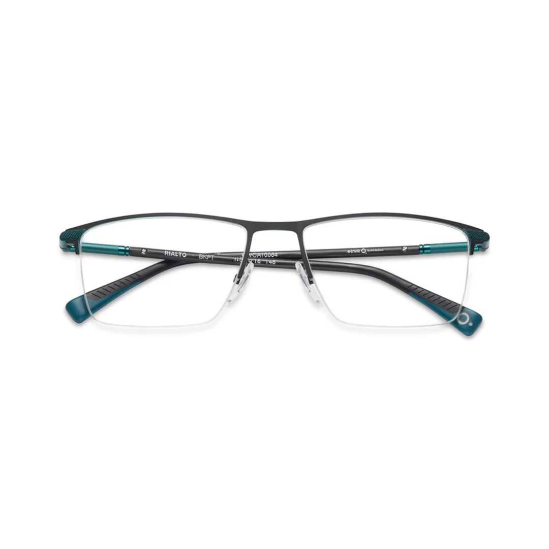 Rialto Semi-Rimless Dark Teal Eyeglasses with Adjustable Nose Pads