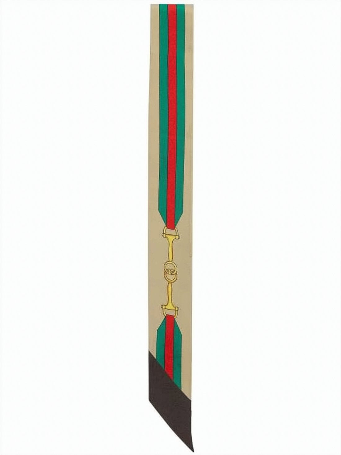 Silk Neck Bow with Horsebit Motif and Monogram