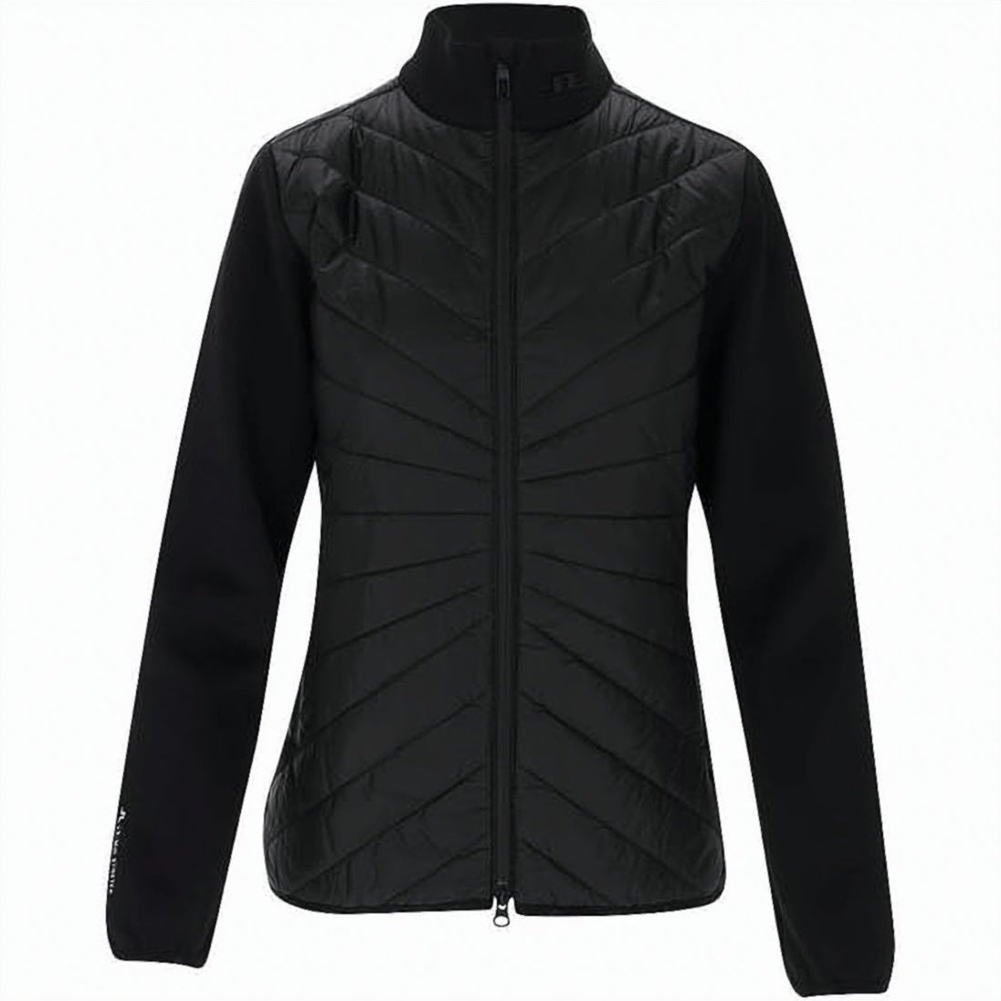 Quilted Black Jacket with Chevron Pattern