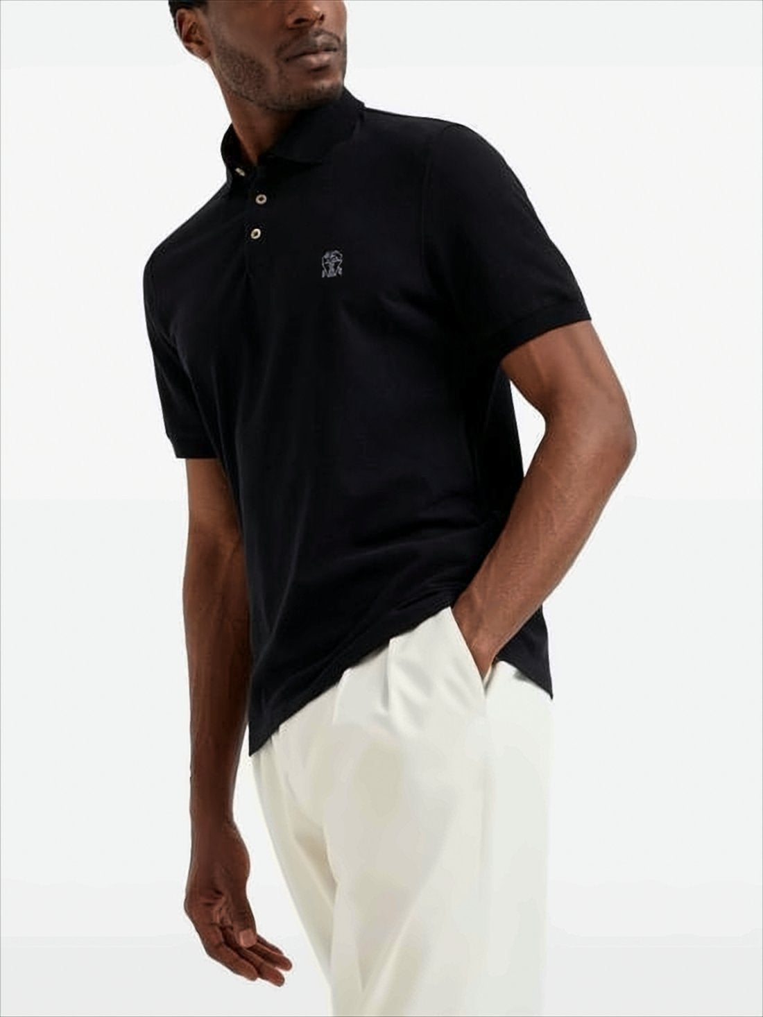 Short-Sleeve Polo Shirt with Traditional Collar